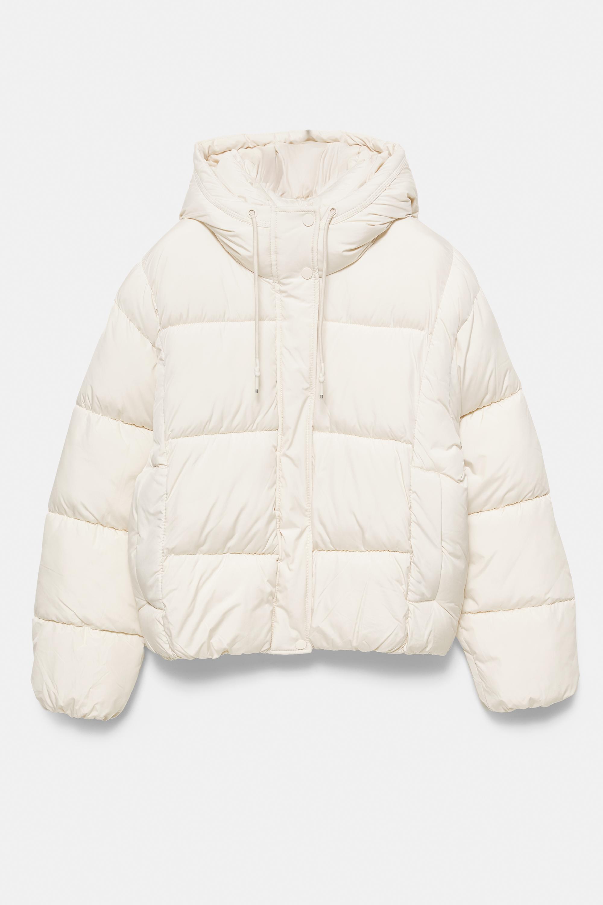 Hooded Padded Jacket — Ecru