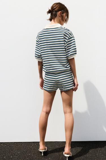 Striped polo shirt — Ecru 2