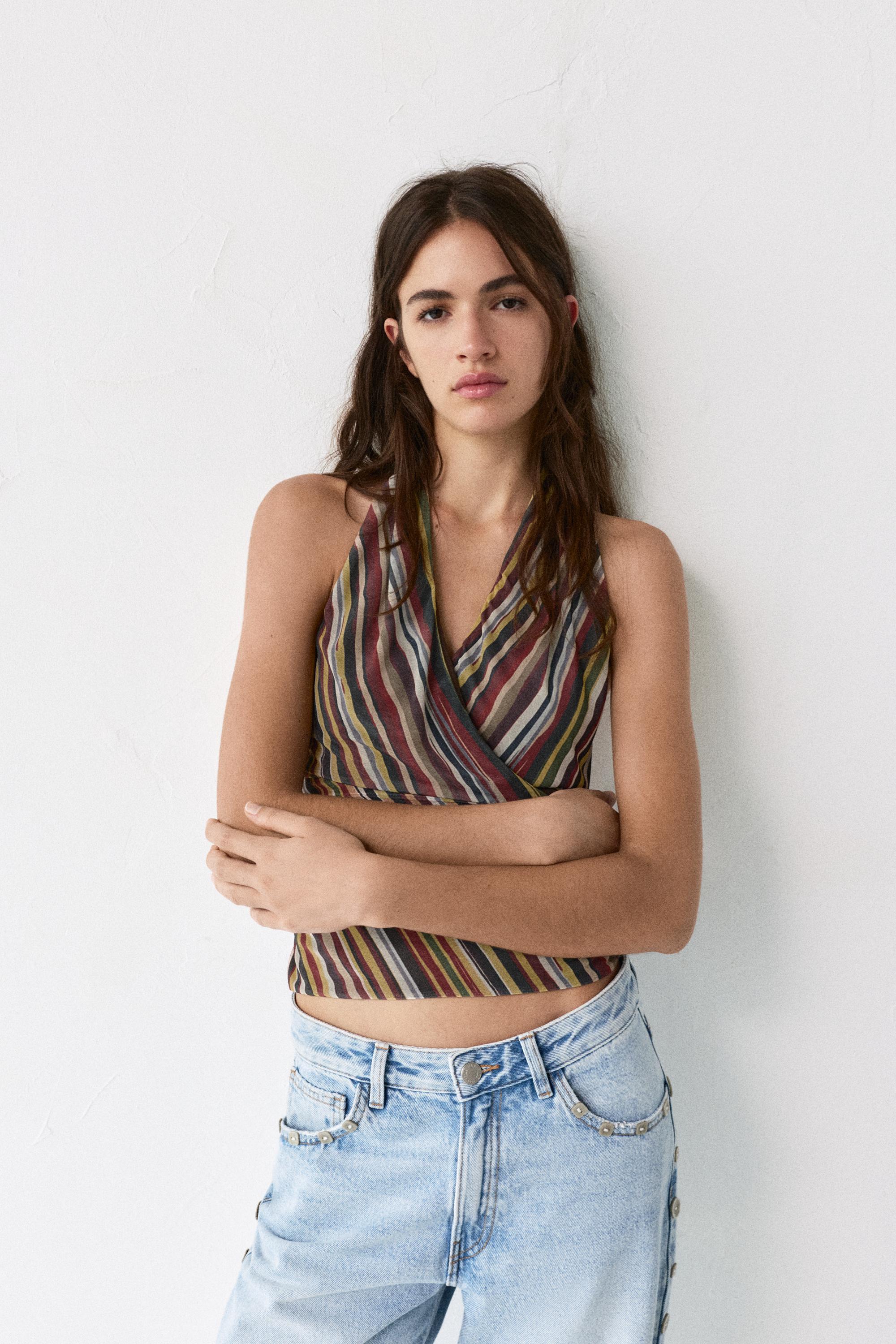 Striped halter top — Striped