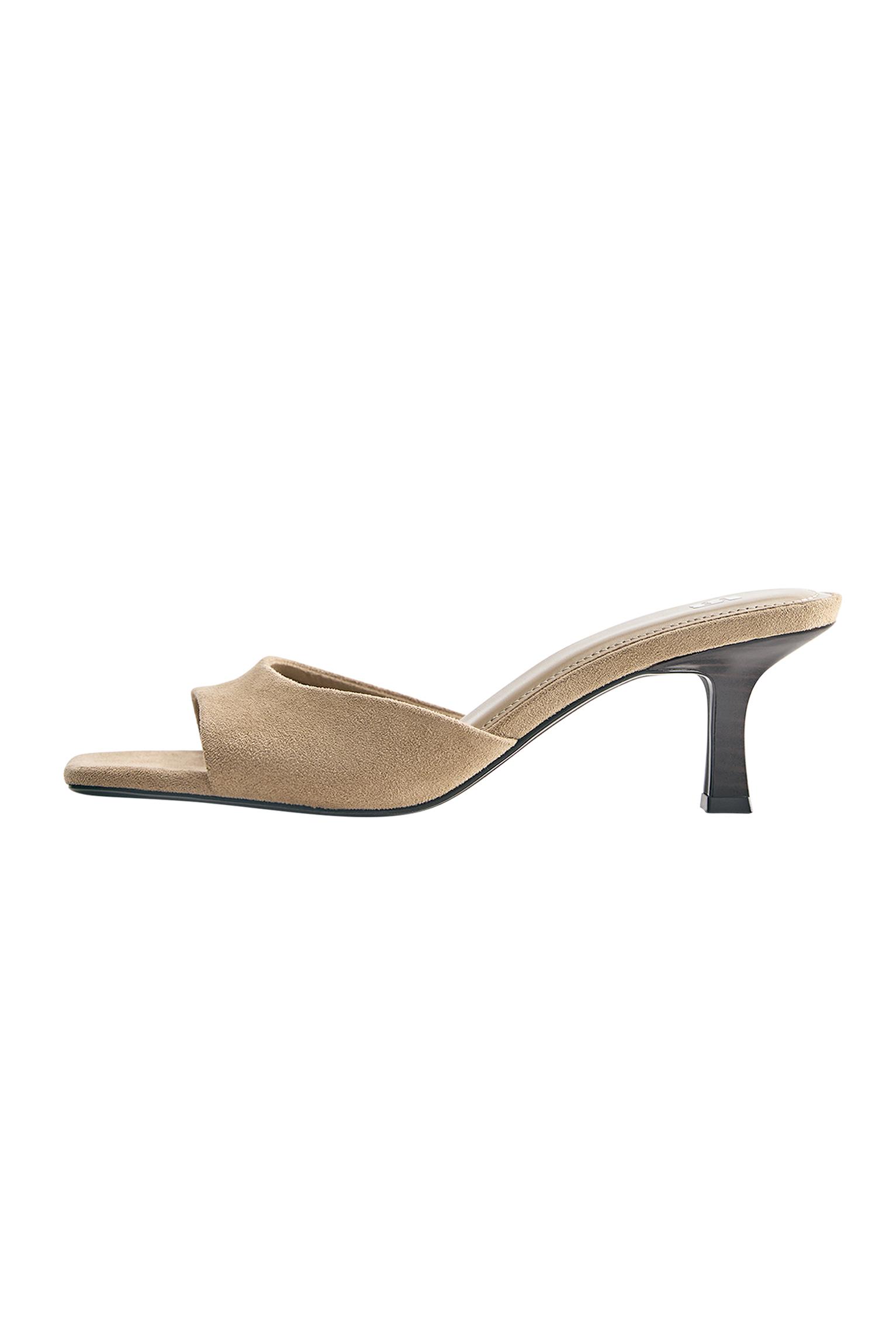 Heeled mule sandals — Sand