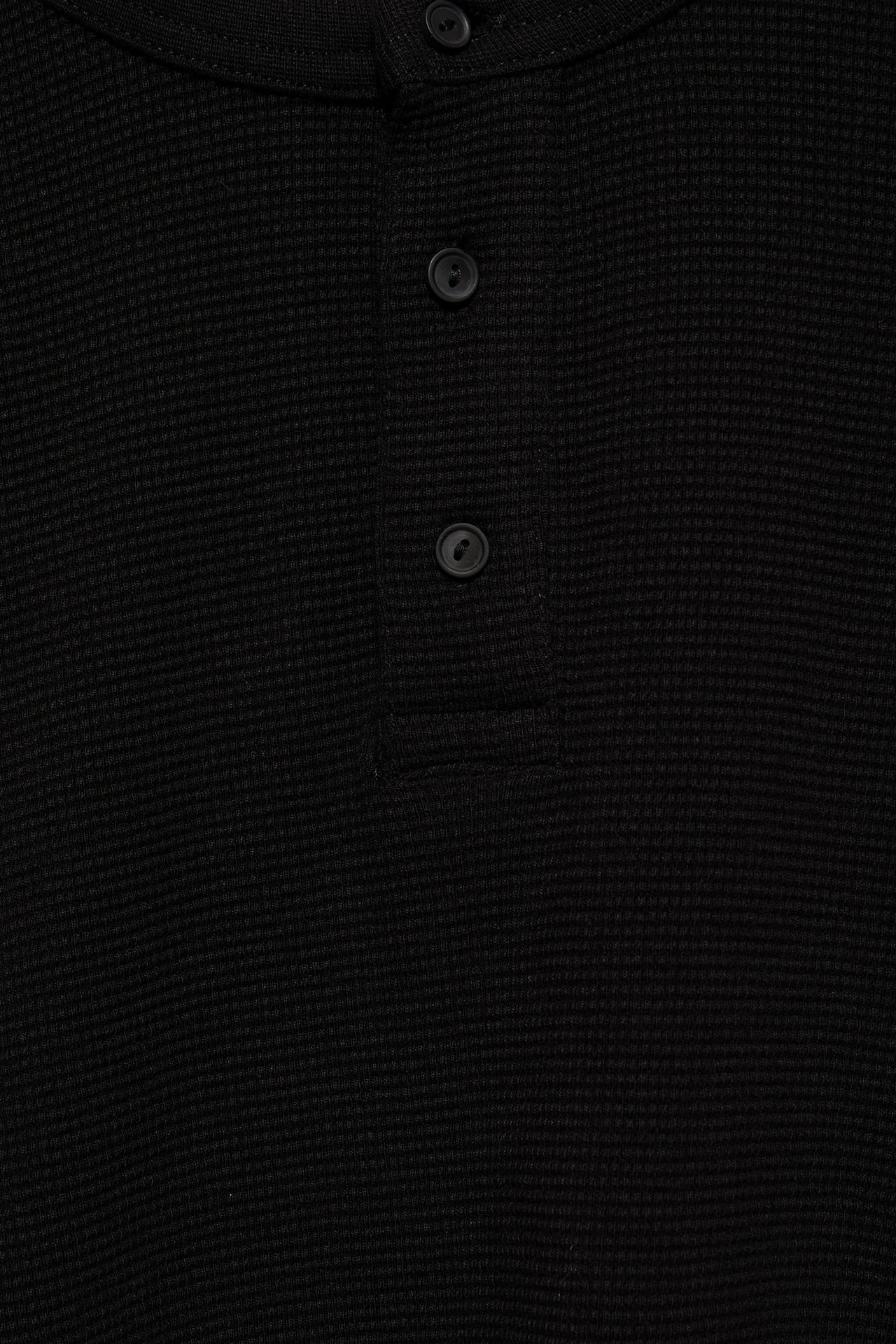 Long sleeve Henley T-shirt — Black