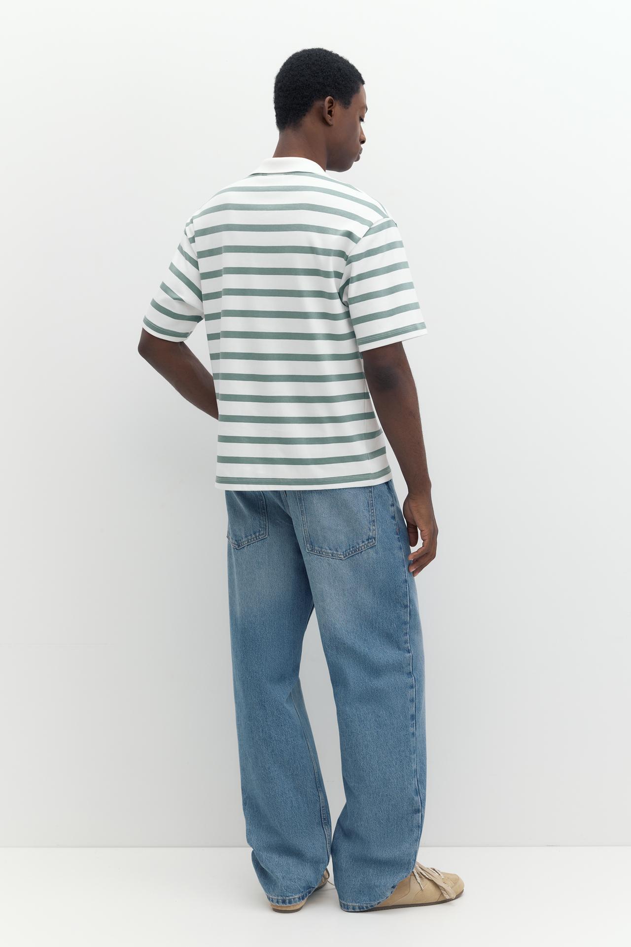 Short sleeve interlock polo shirt — Striped