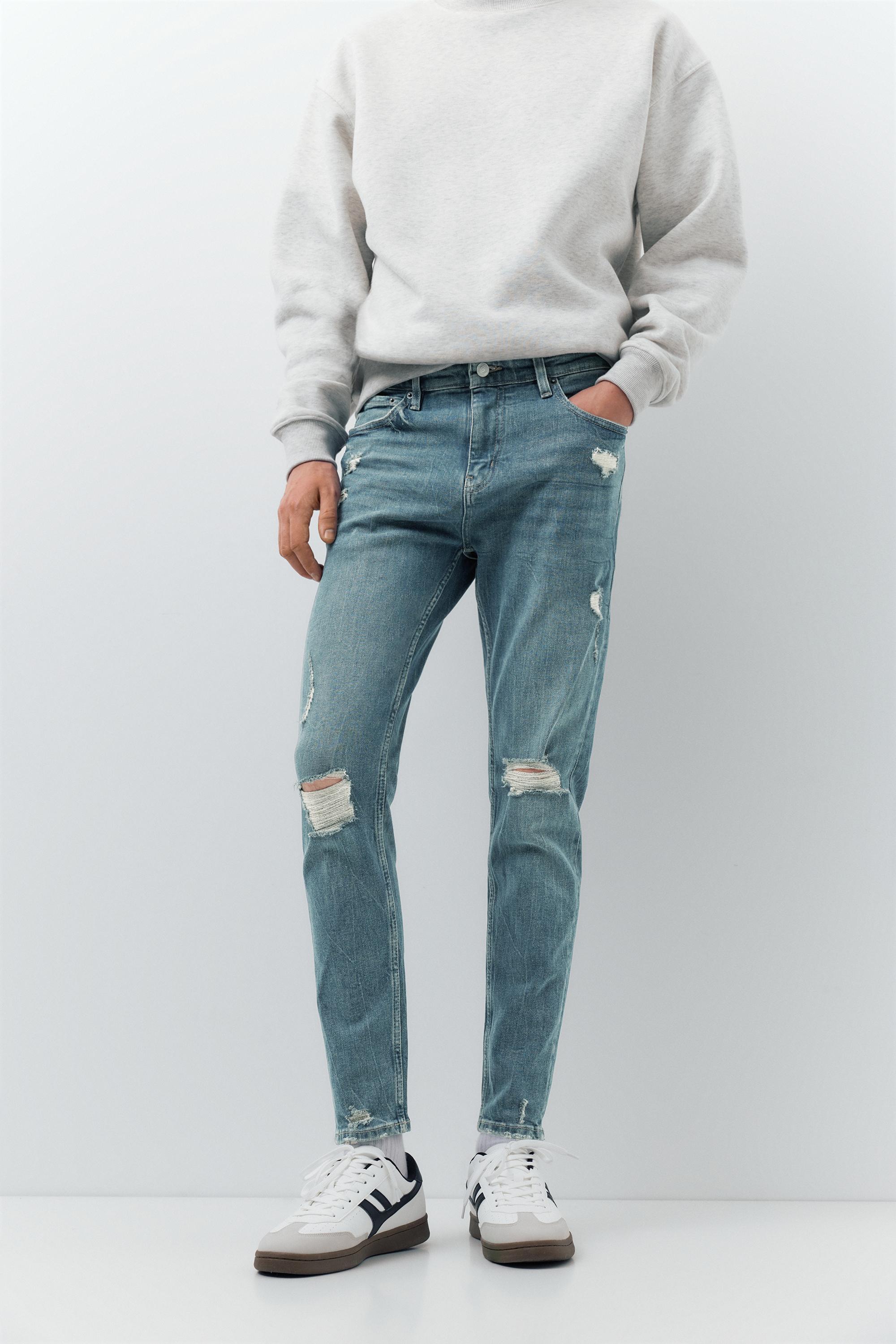 Ripped skinny jeans — Neon blue