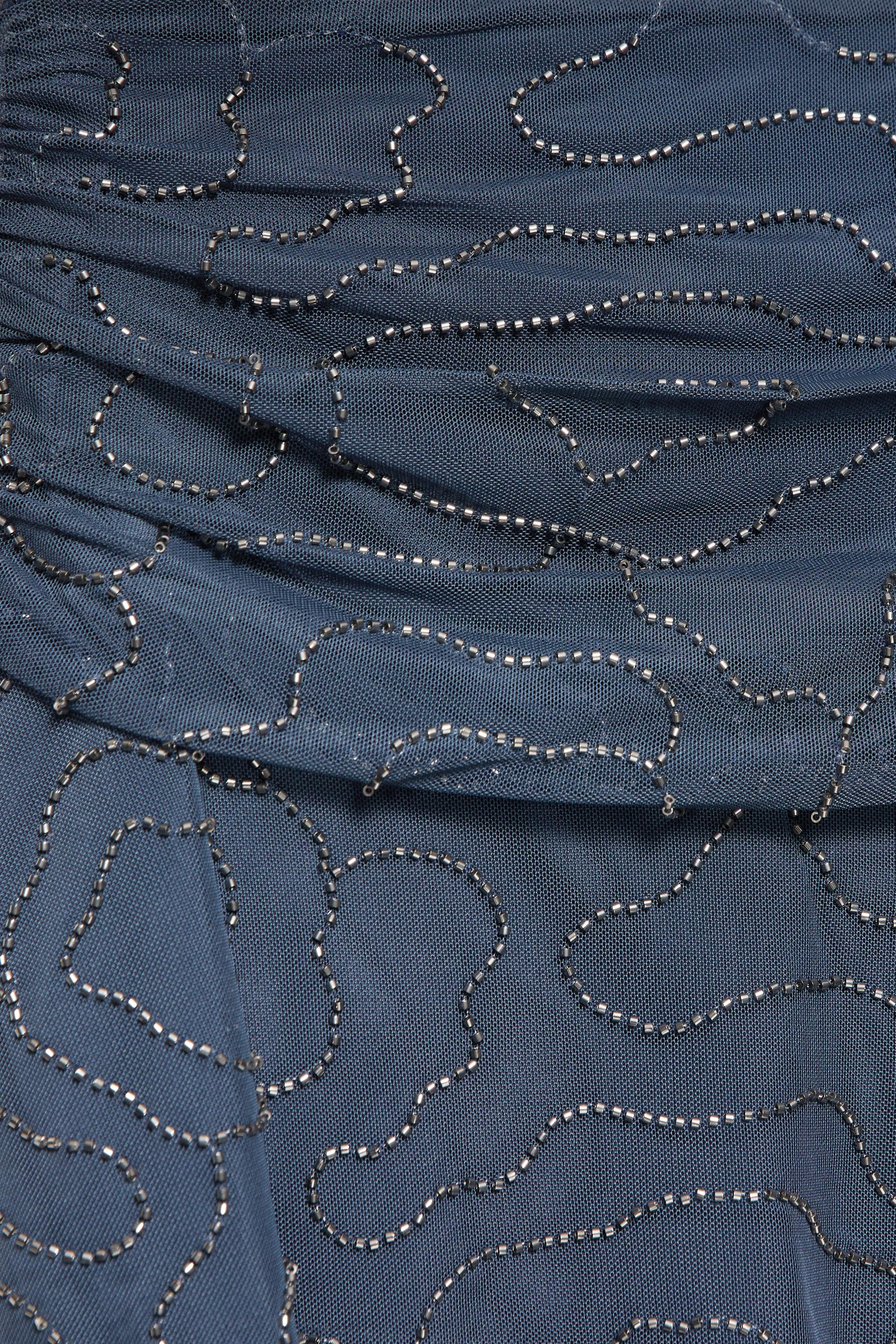 Boncuklu tül mini etek - Görsel 5