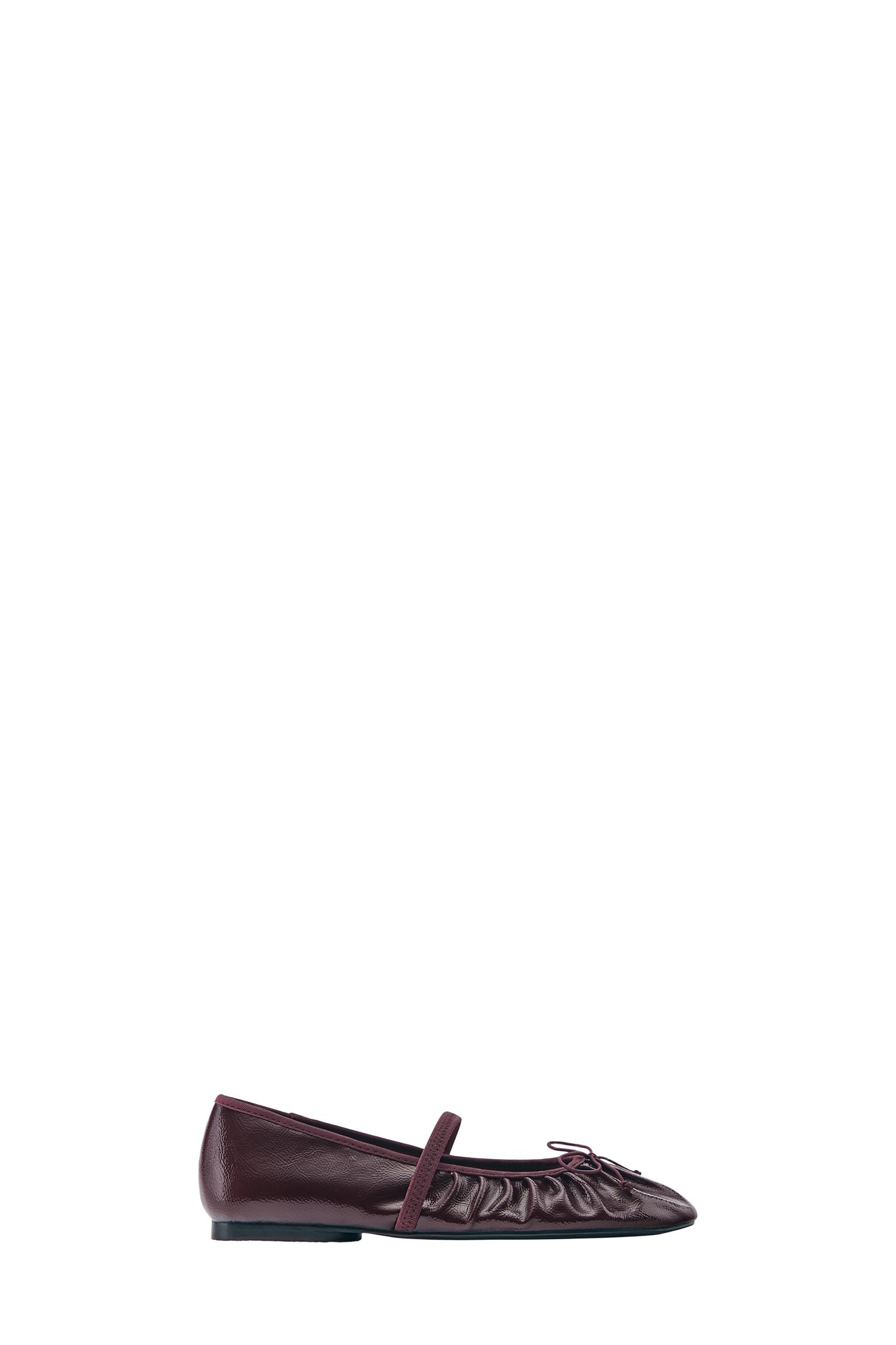 Gathered ballerina pumps — Maroon