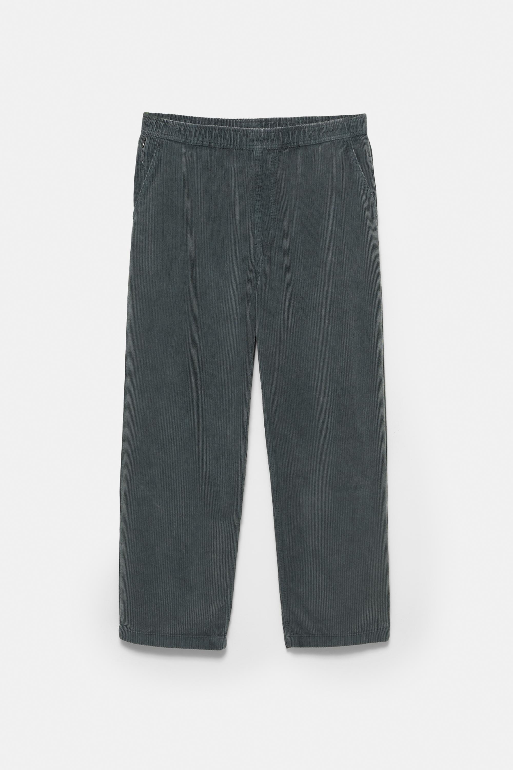 Kordonlu baggy kadife jogger pantolon - Görsel 14