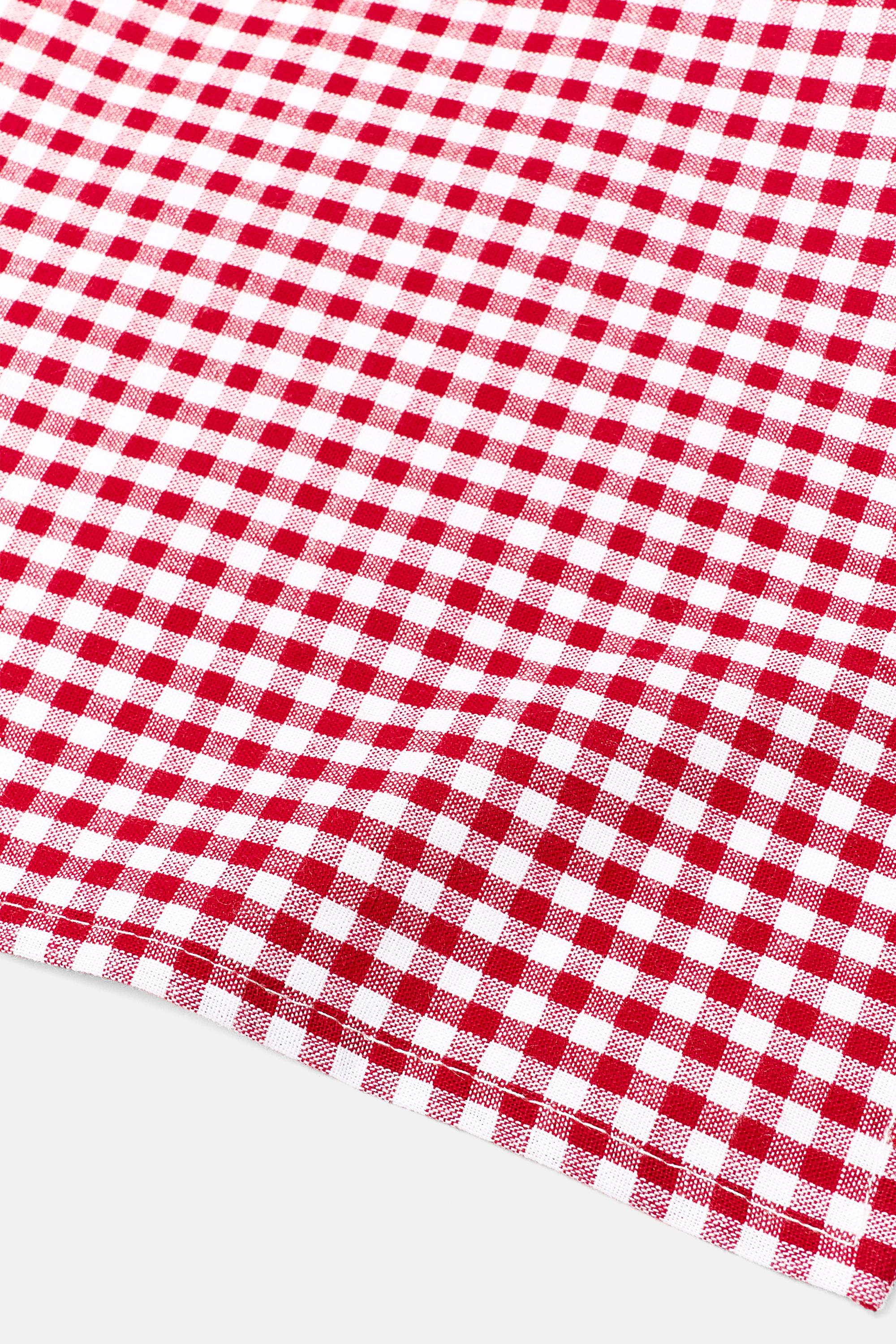 Gingham check bandanna scarf — Red