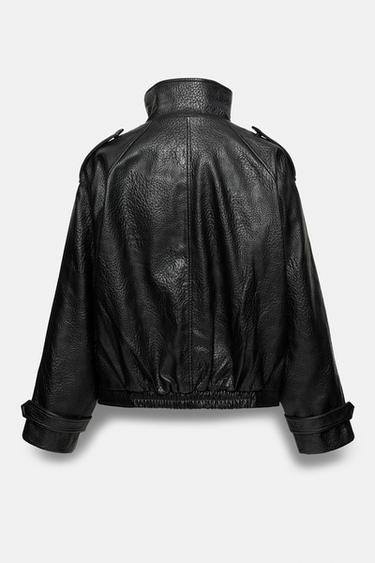 Textured leather effect jacket — Black 9