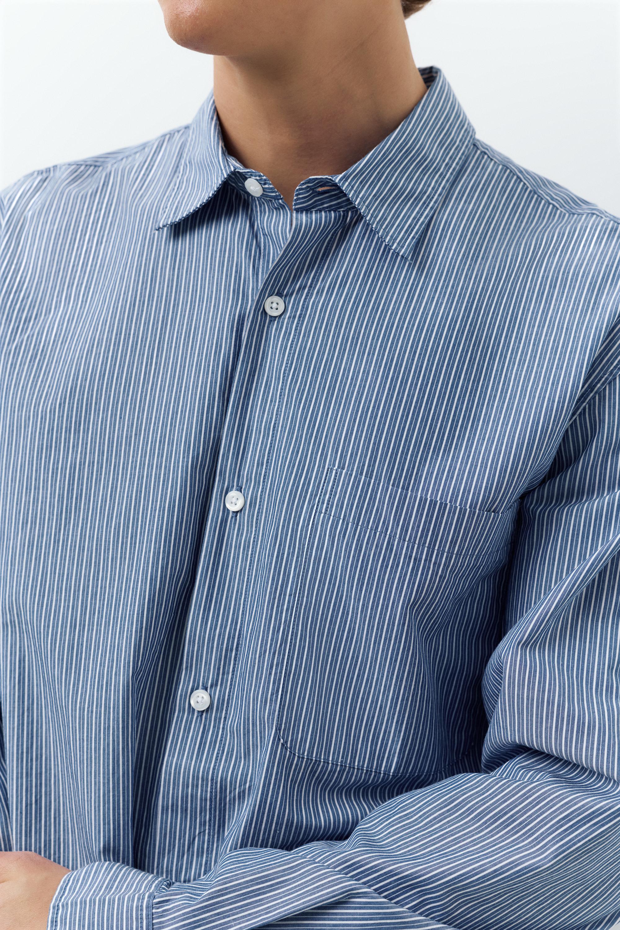 Striped long sleeve shirt — Pale blue