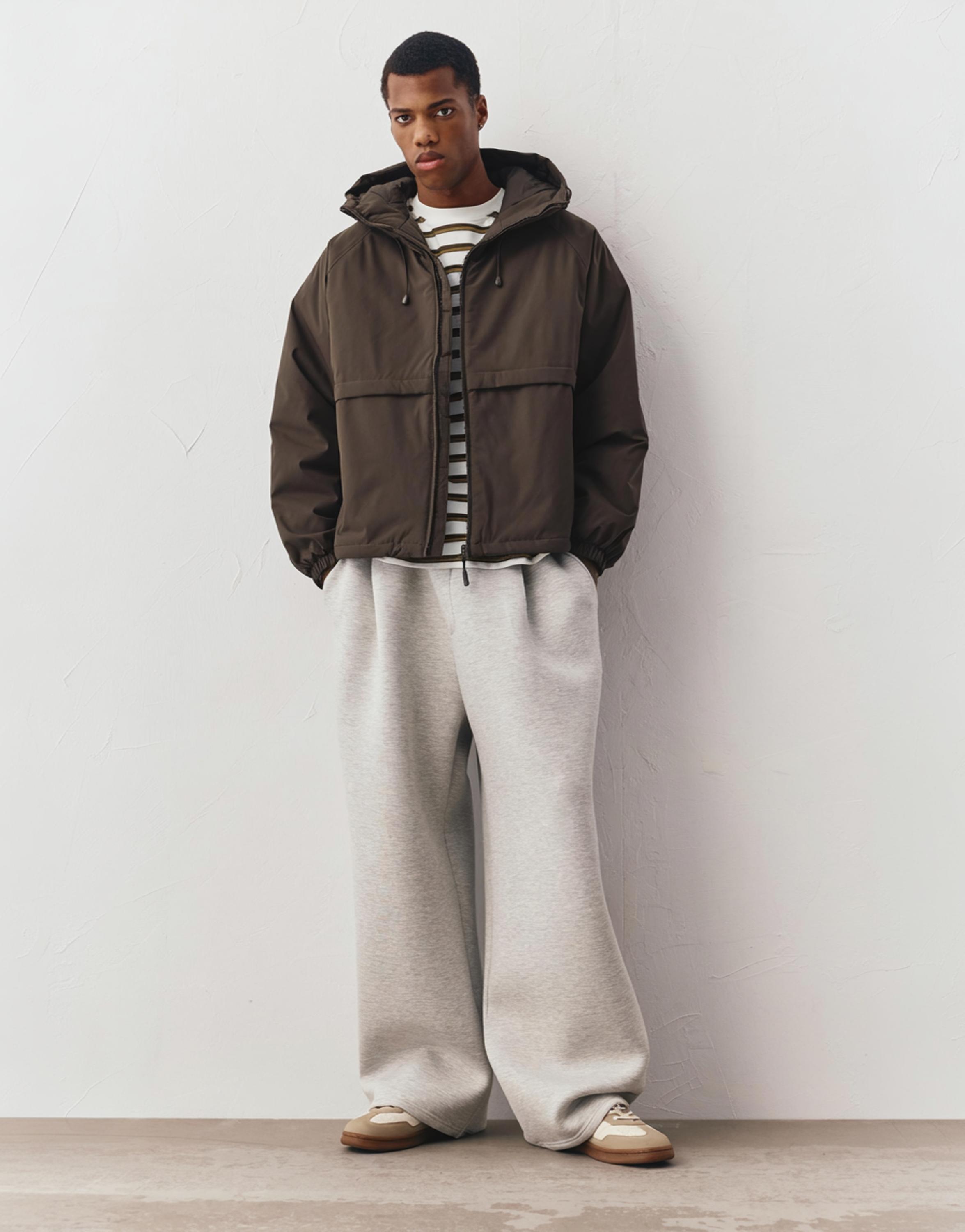 Dik yaka şişme mont - Görsel 3