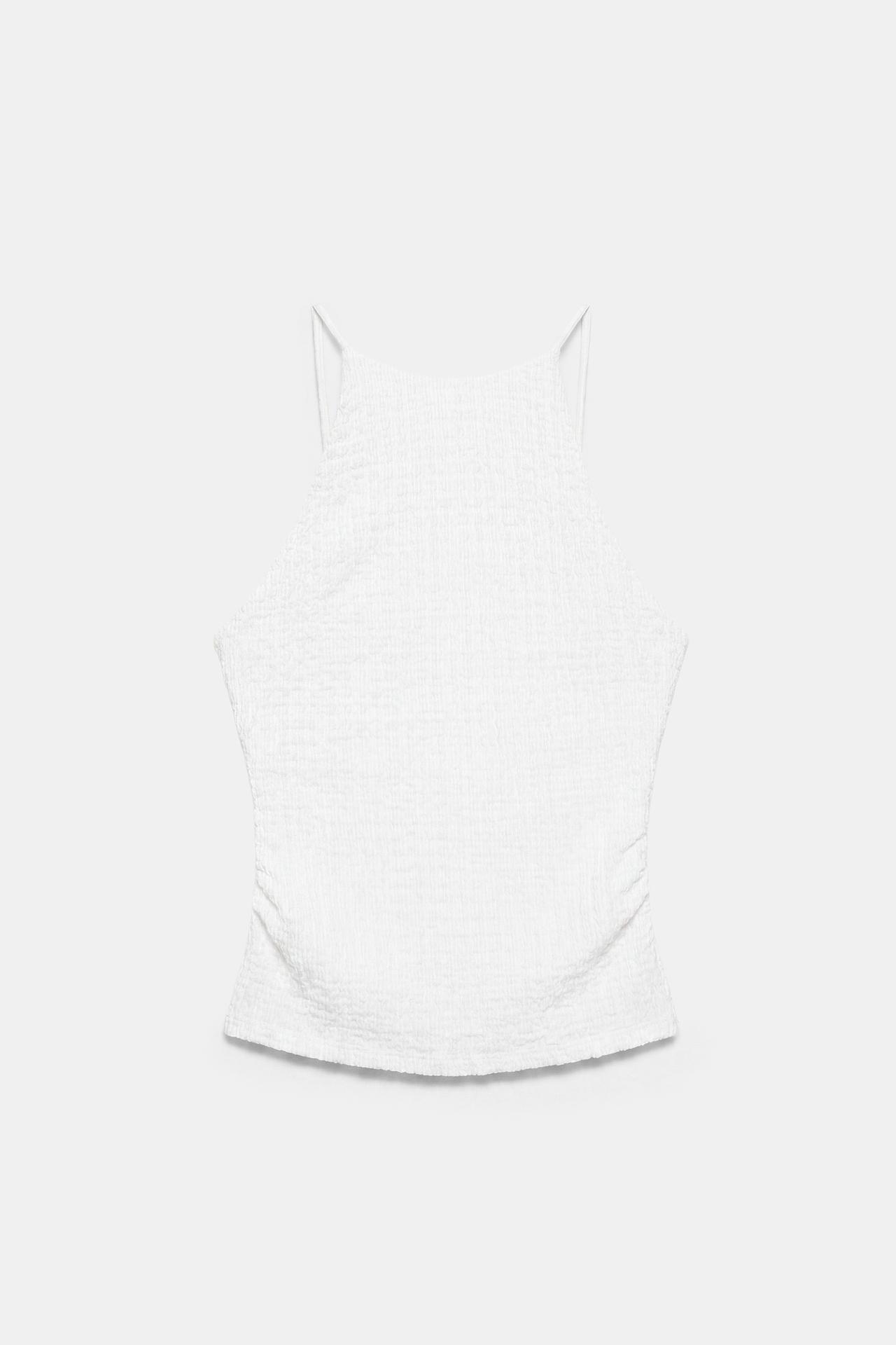 Textured halter top — Ice