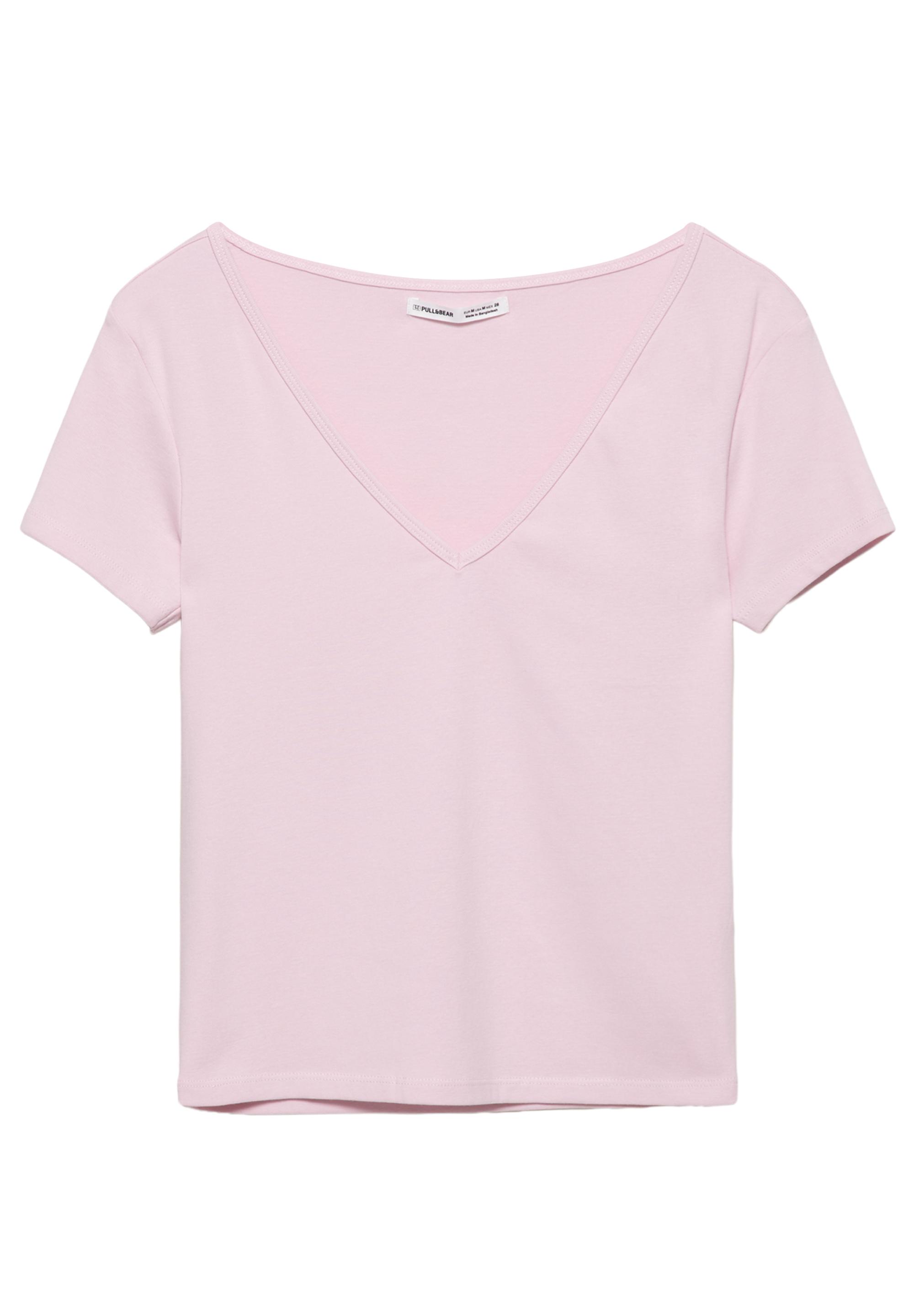 V-neck T-shirt — Pink
