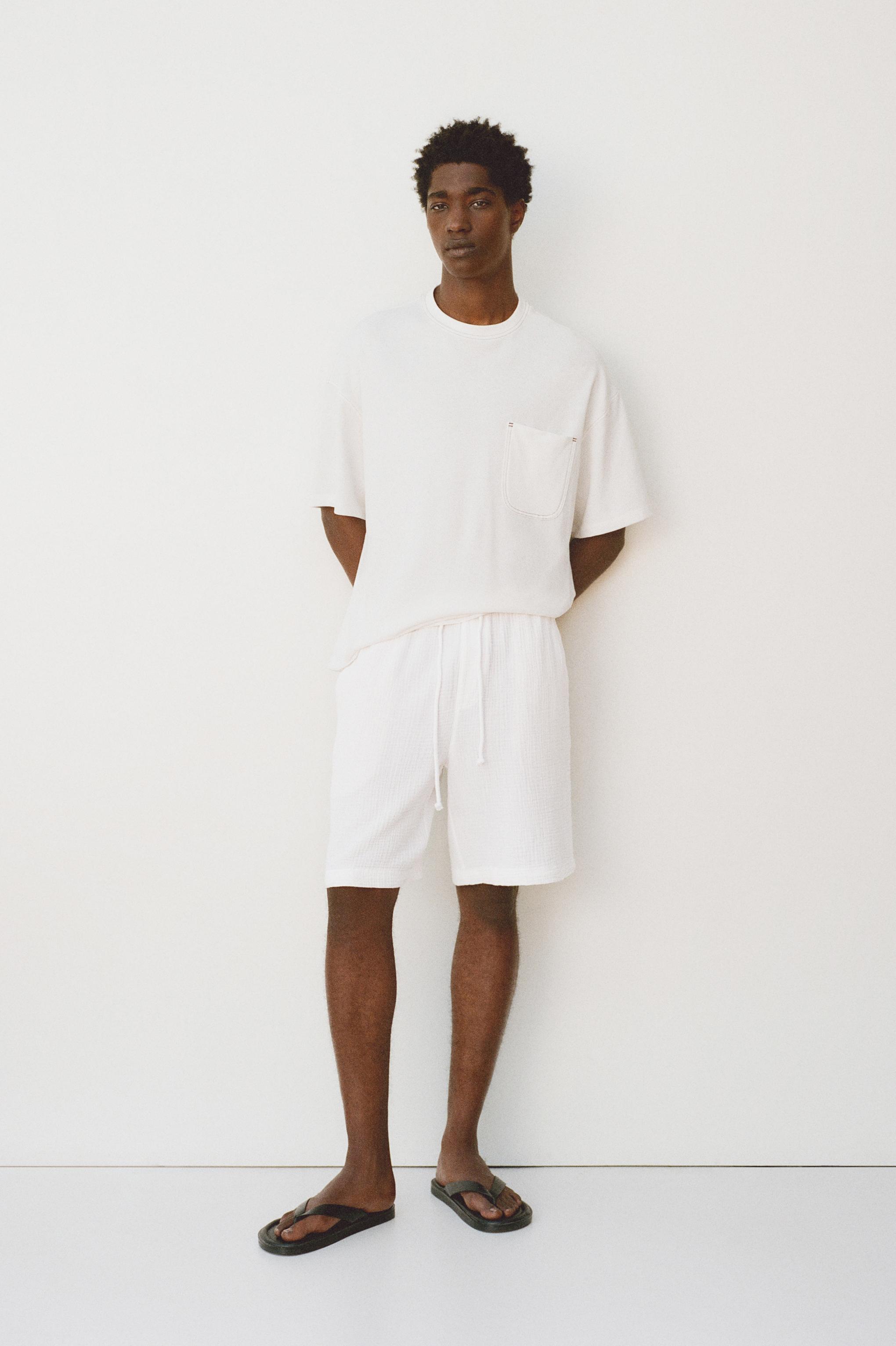 Bermuda sweat shorts — White