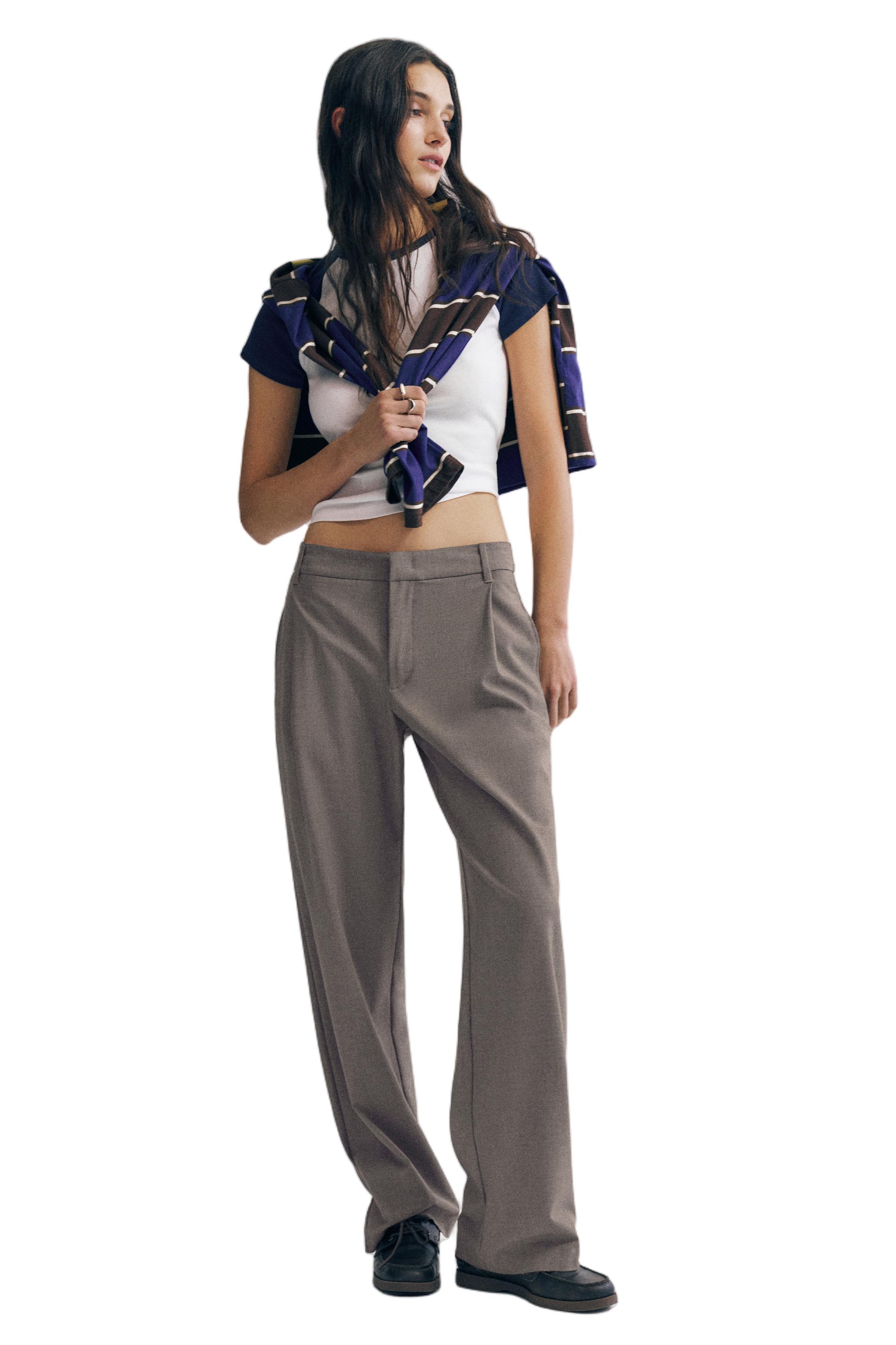 Darted smart trousers — Taupe