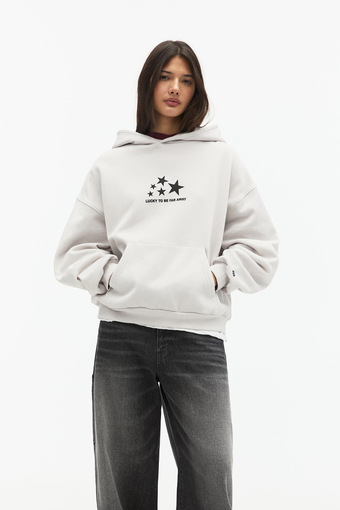 Sudaderas Basicas Sudadera Blanca Mujer Pull And Bear Pull And