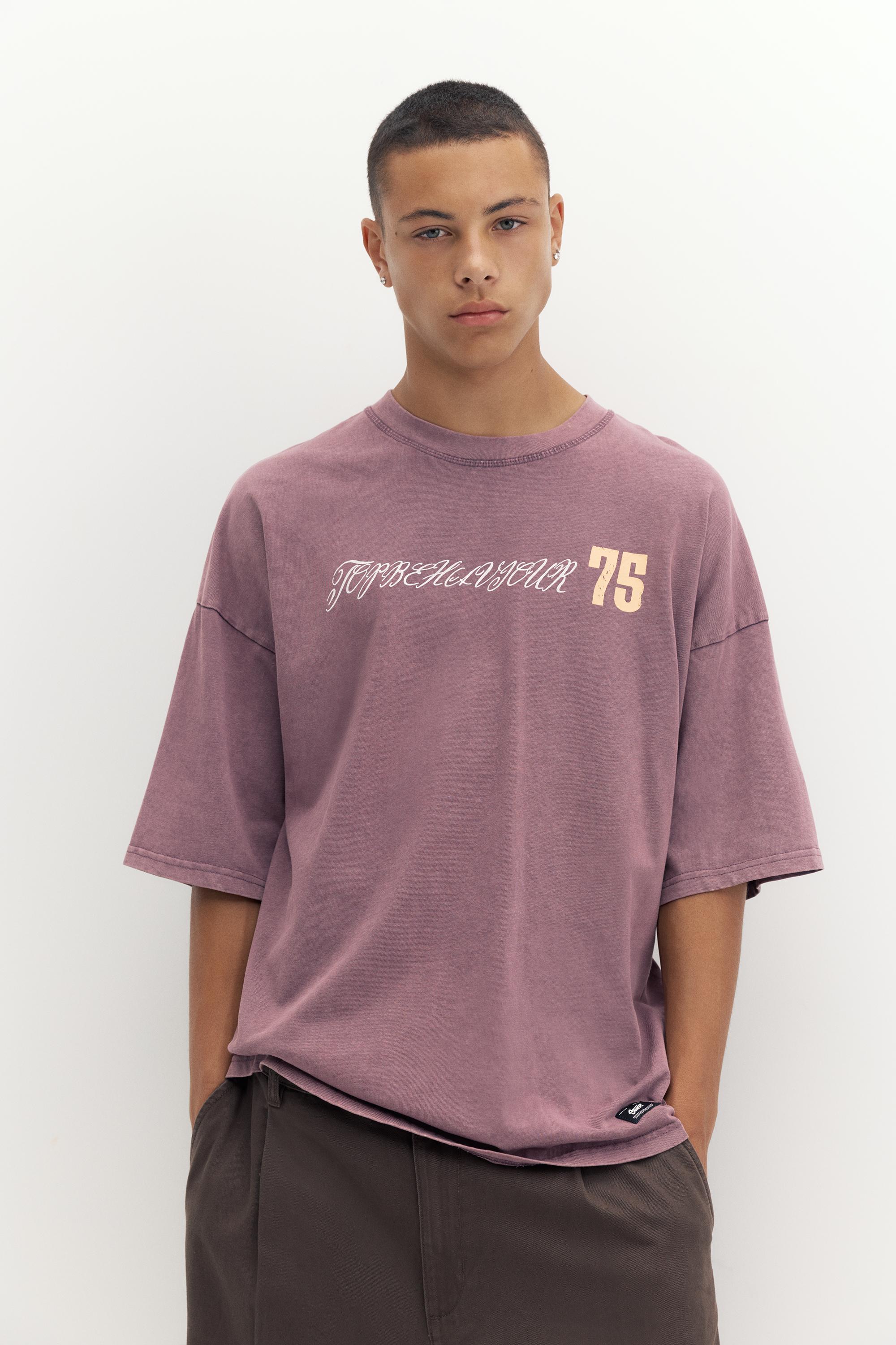 Pull&Bear Oversize grafik tişört görsel 8