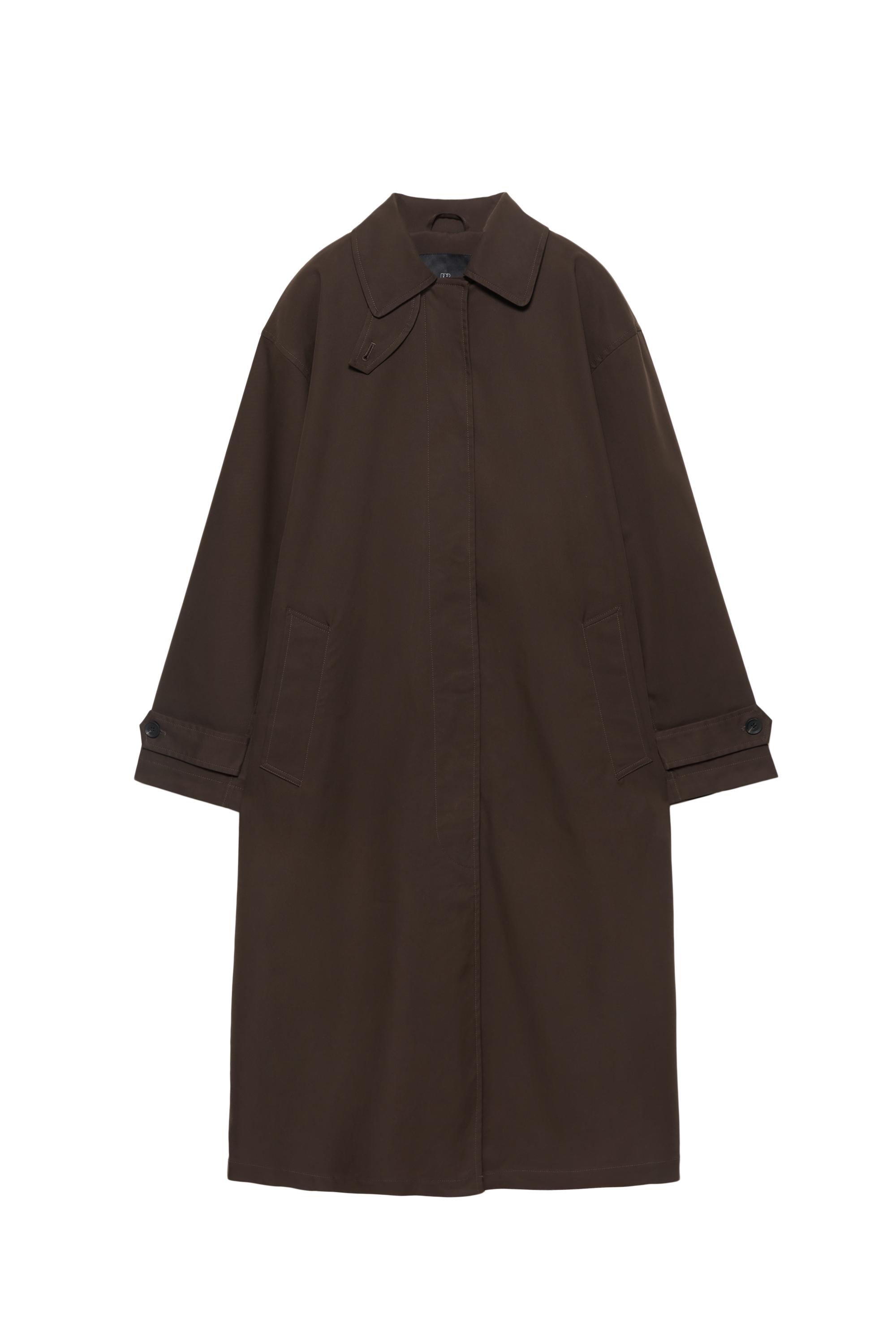 Kahverengi oversize trençkot - Görsel 17