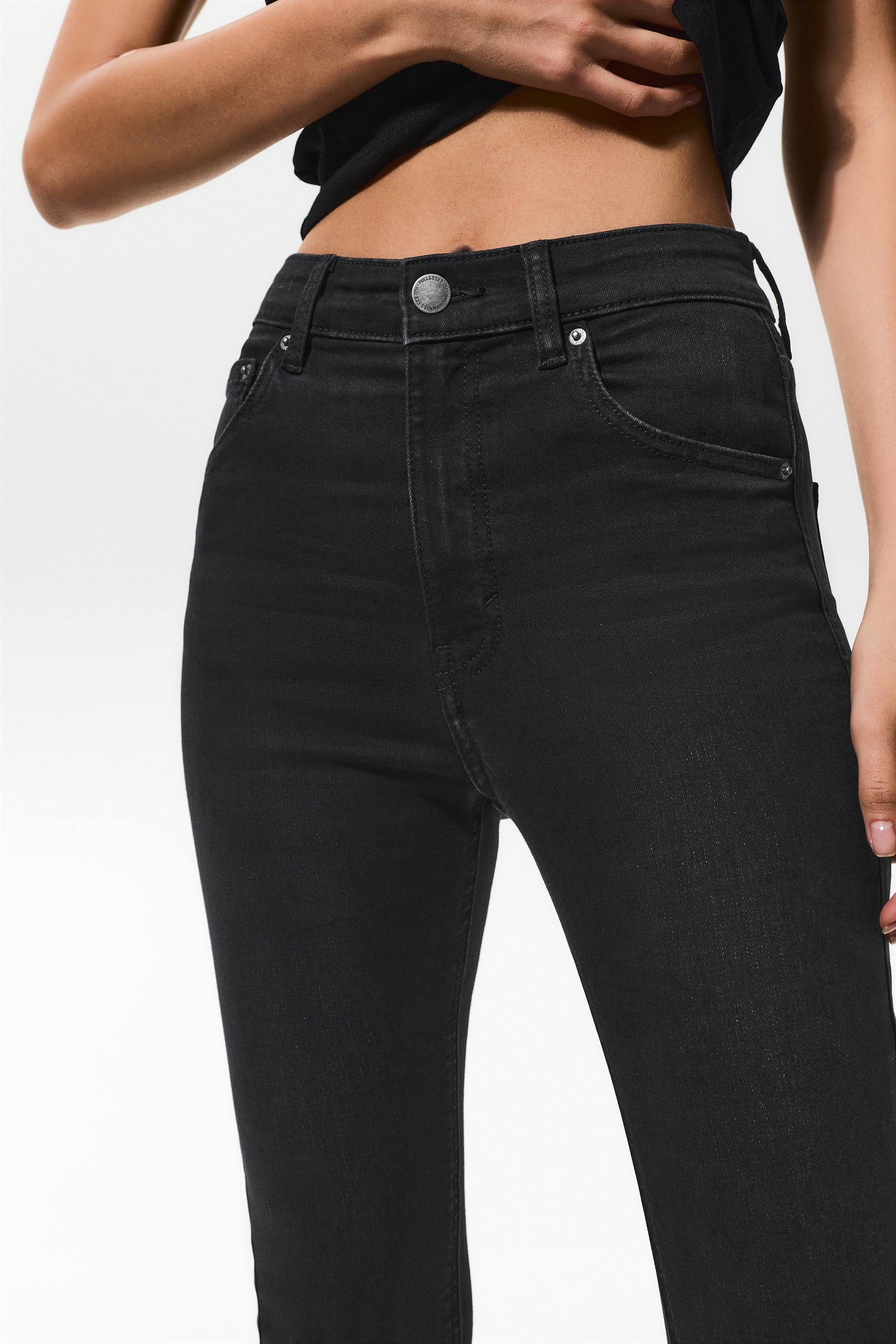 High-waist skinny jeans — Black