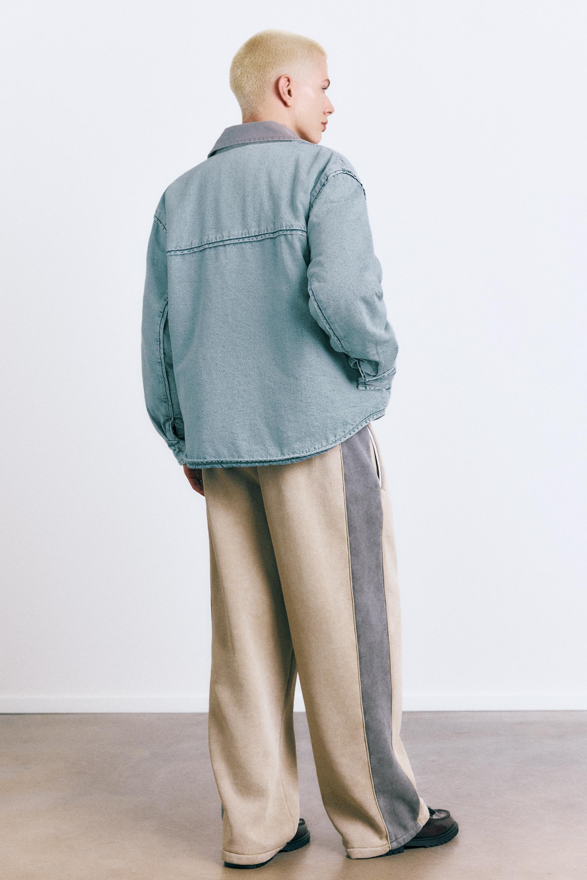 Kontrast yakalı denim ceket - Görsel 6