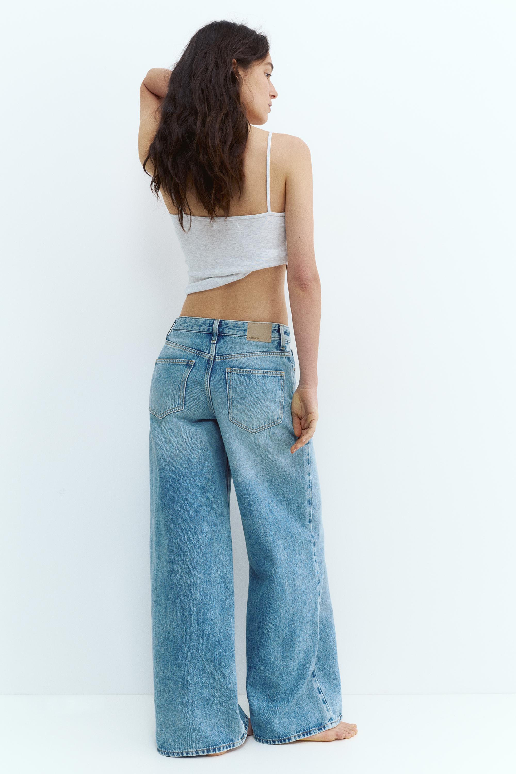 Low-rise wide-leg jeans — Medium blue