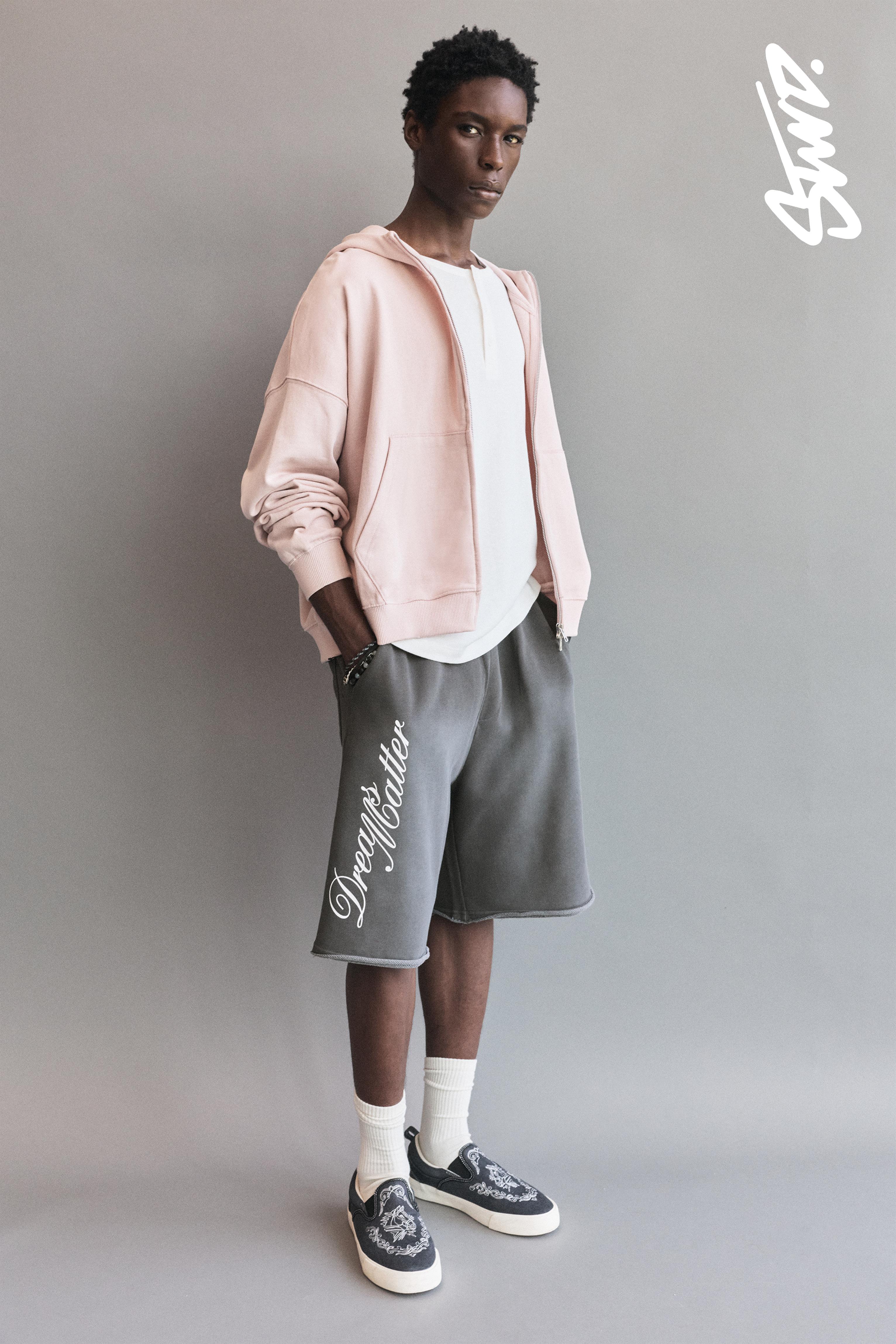 Graphic skater Bermuda sweatshorts — Grey