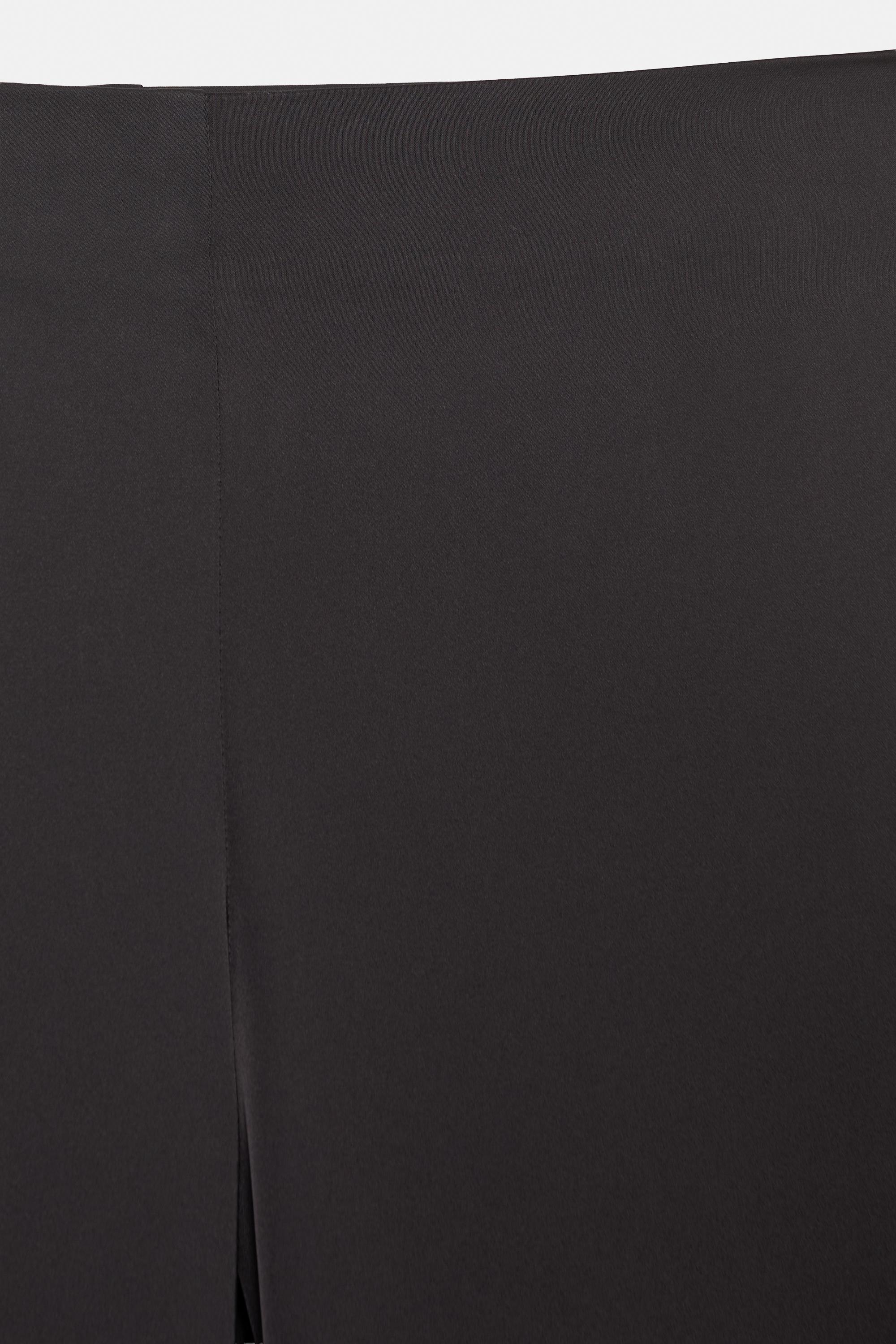 Satin straight-leg trousers — Black