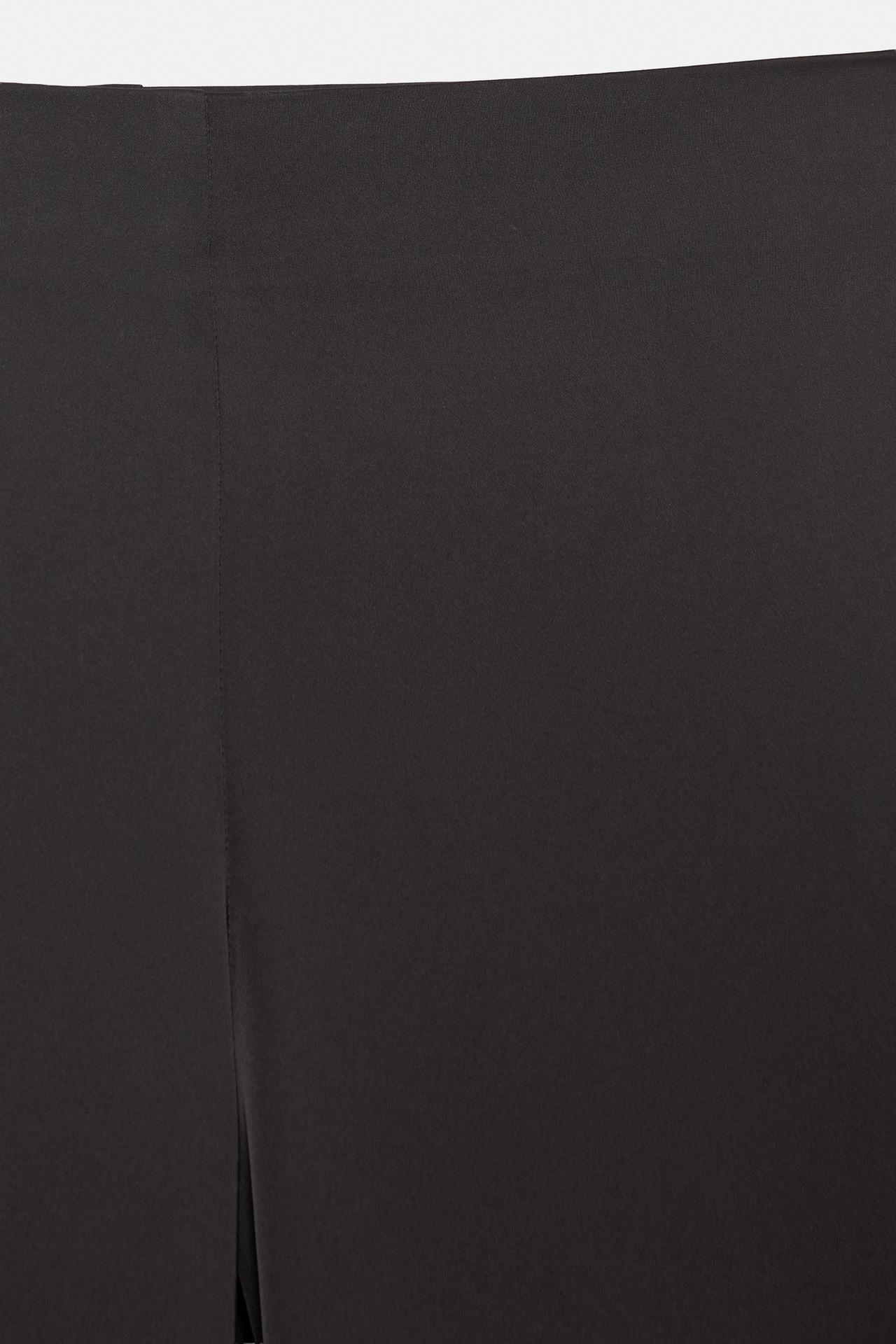 Satin straight-leg trousers — Black