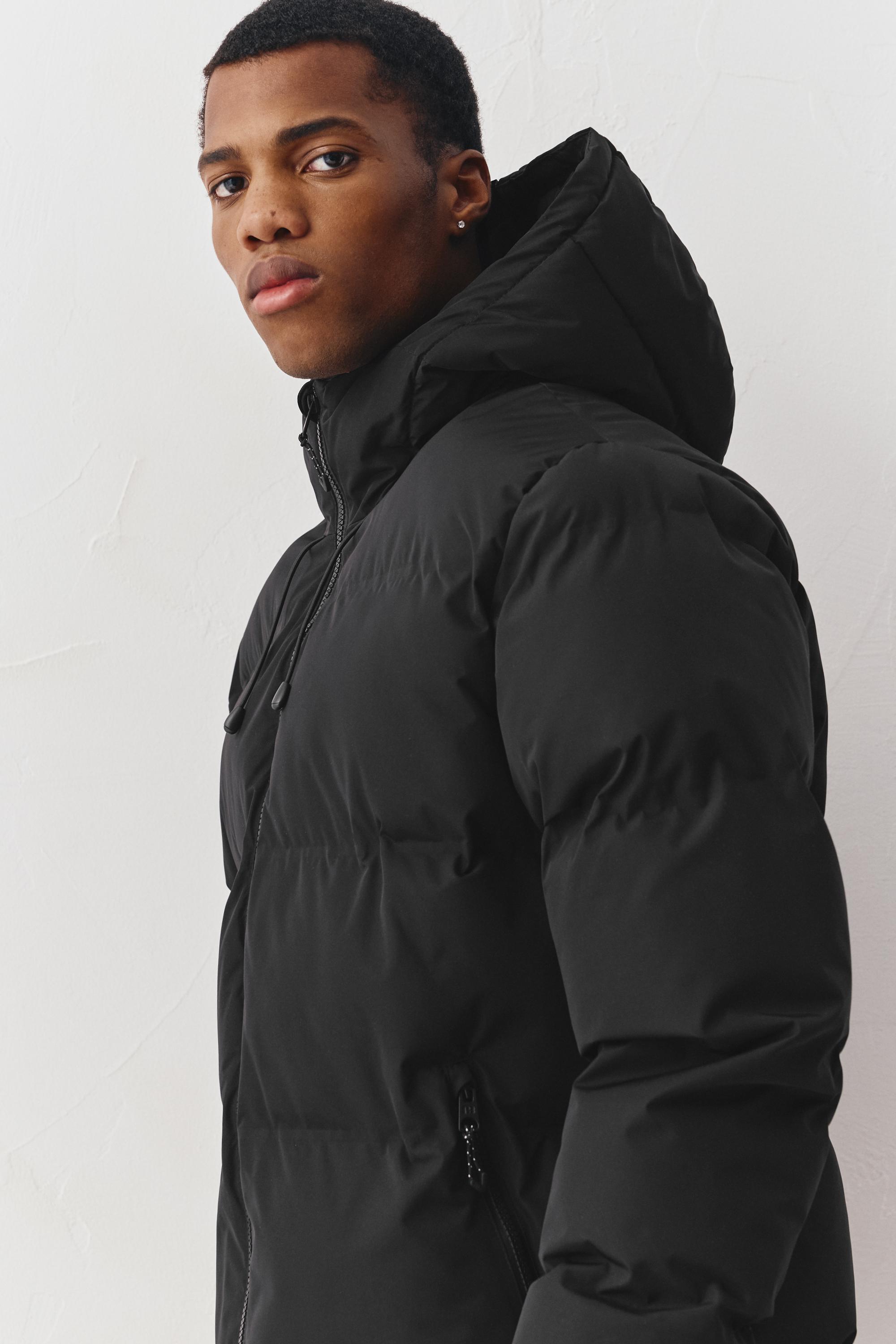 Kapüşonlu, ısıyla mühürlenmiş şişme ceket - Görsel 15