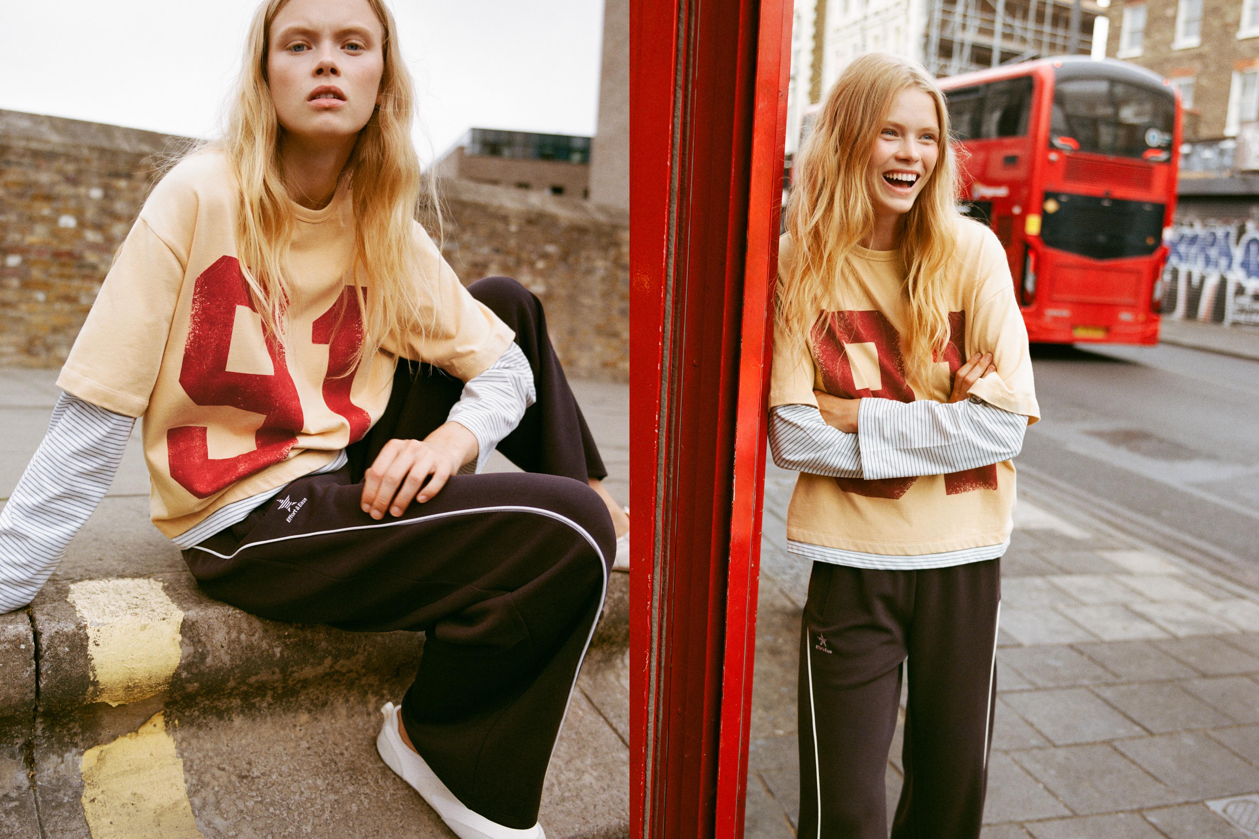 91 graphic double-layer T-shirt — Egg yolk yellow