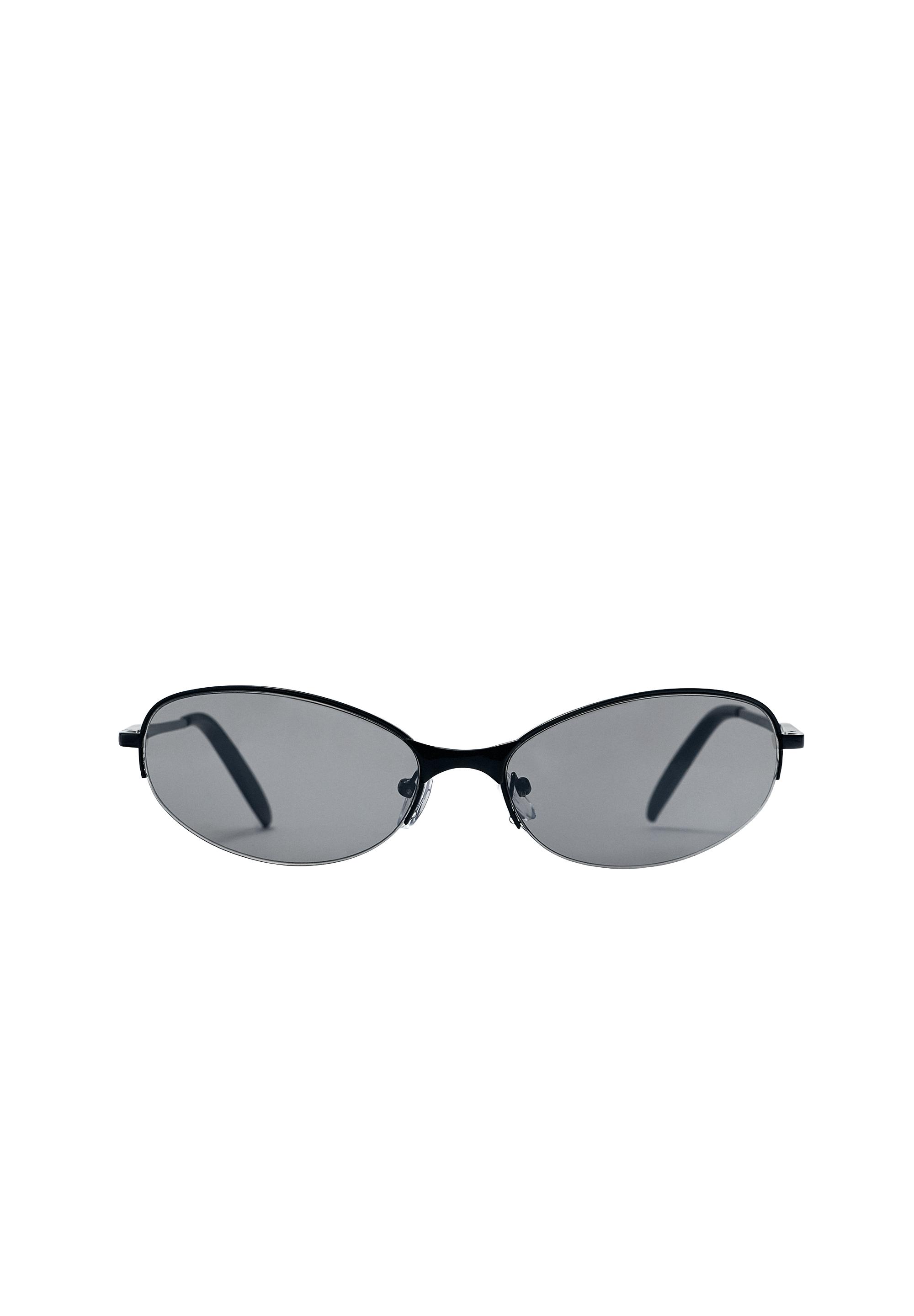 Metallic oval sunglasses — Black