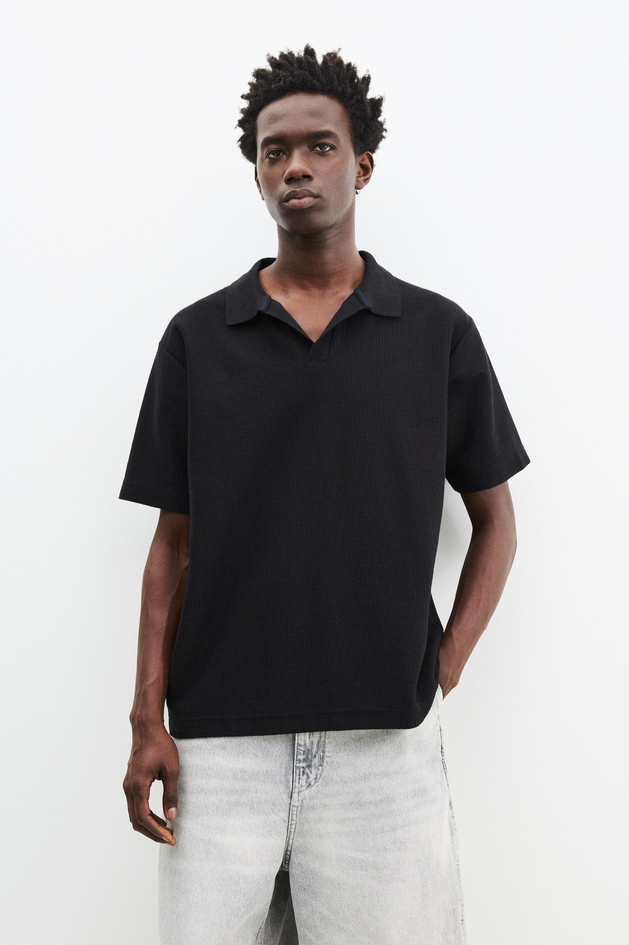 Poloshirt Mit Struktur Und Kurzen Ärmeln