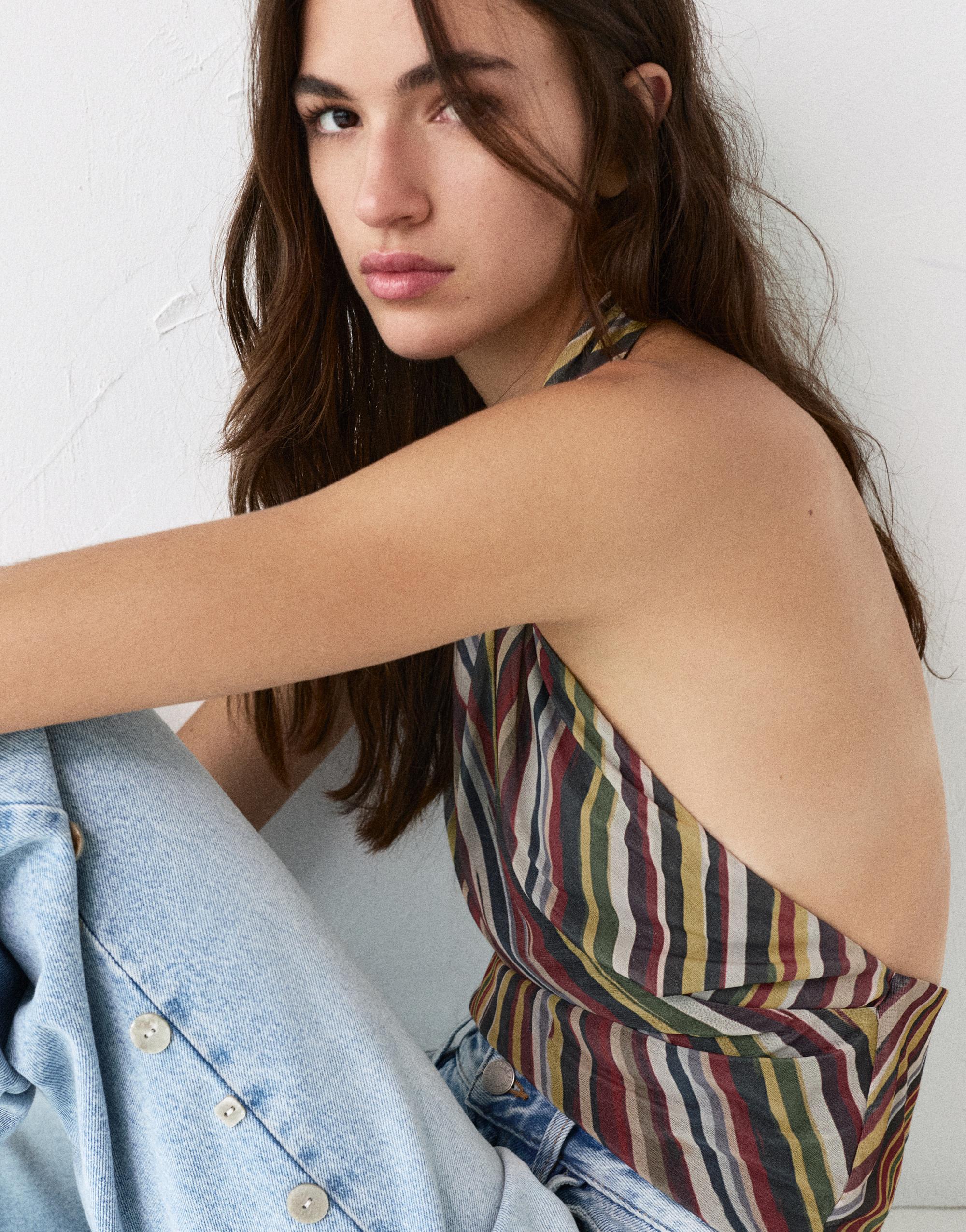 Striped halter top — Striped