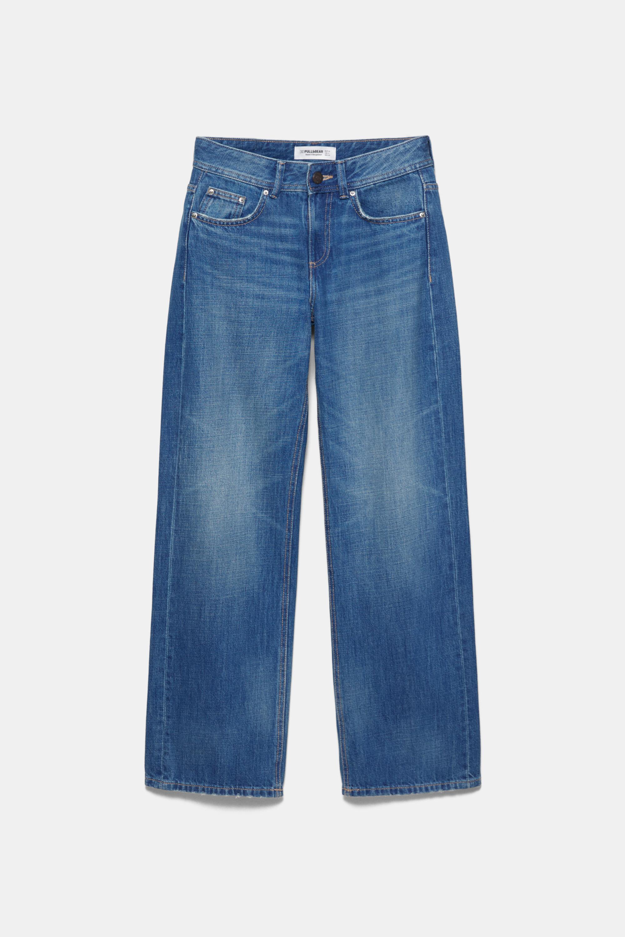 Low-rise straight-leg jeans — Ocean
