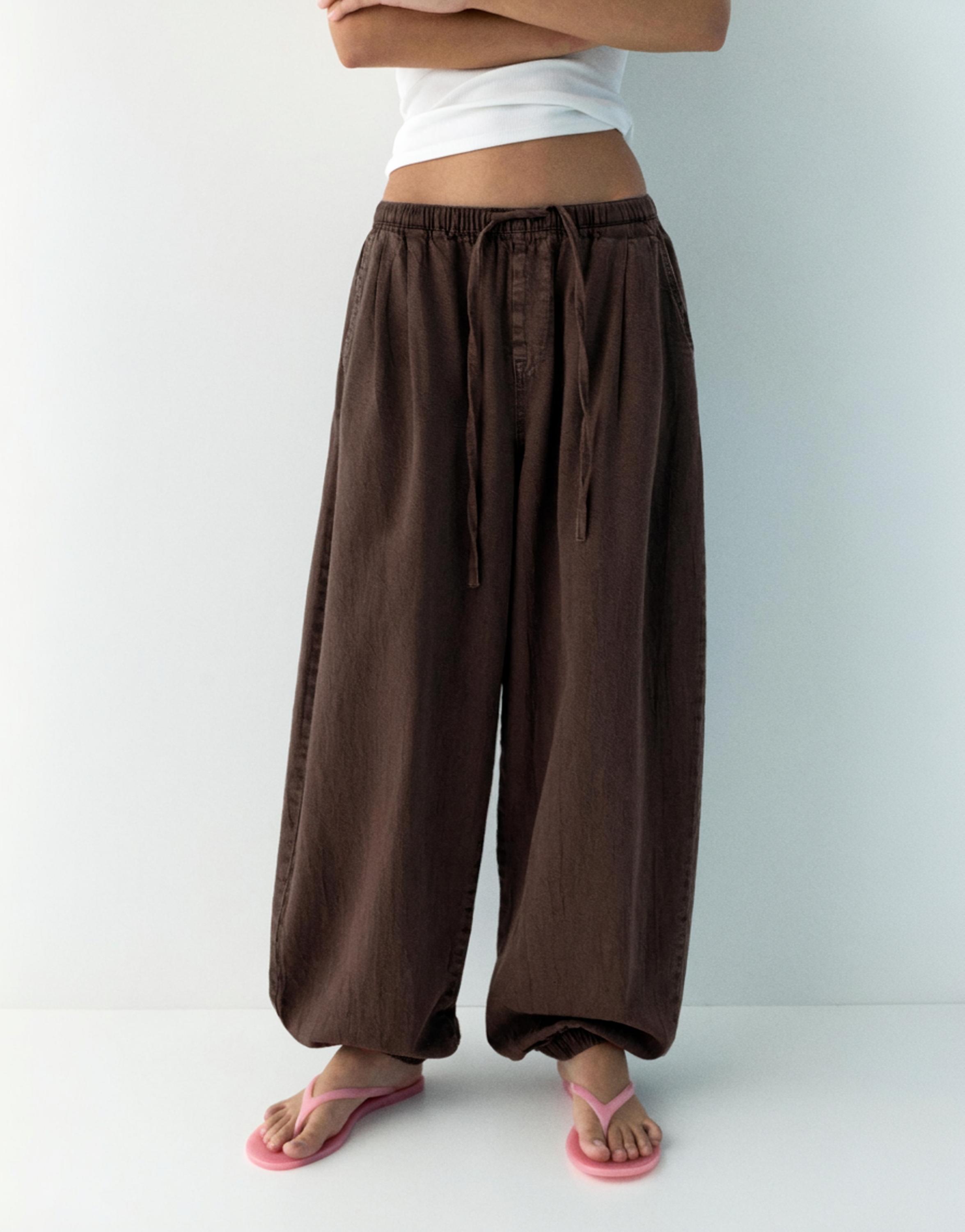 Beli lastikli şalvar pantolon - Görsel 7