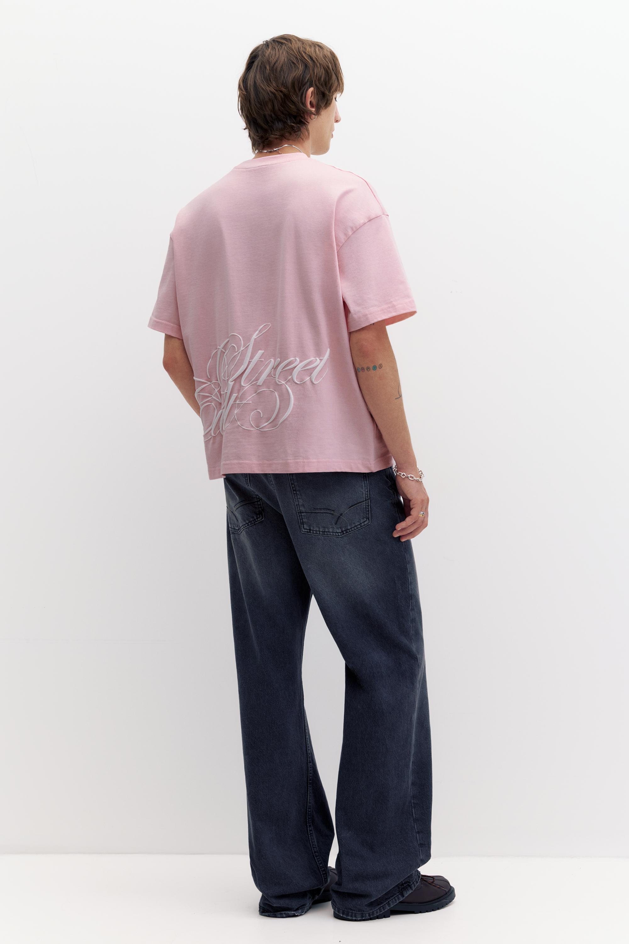STWD yazılı pembe tişört - Görsel 7