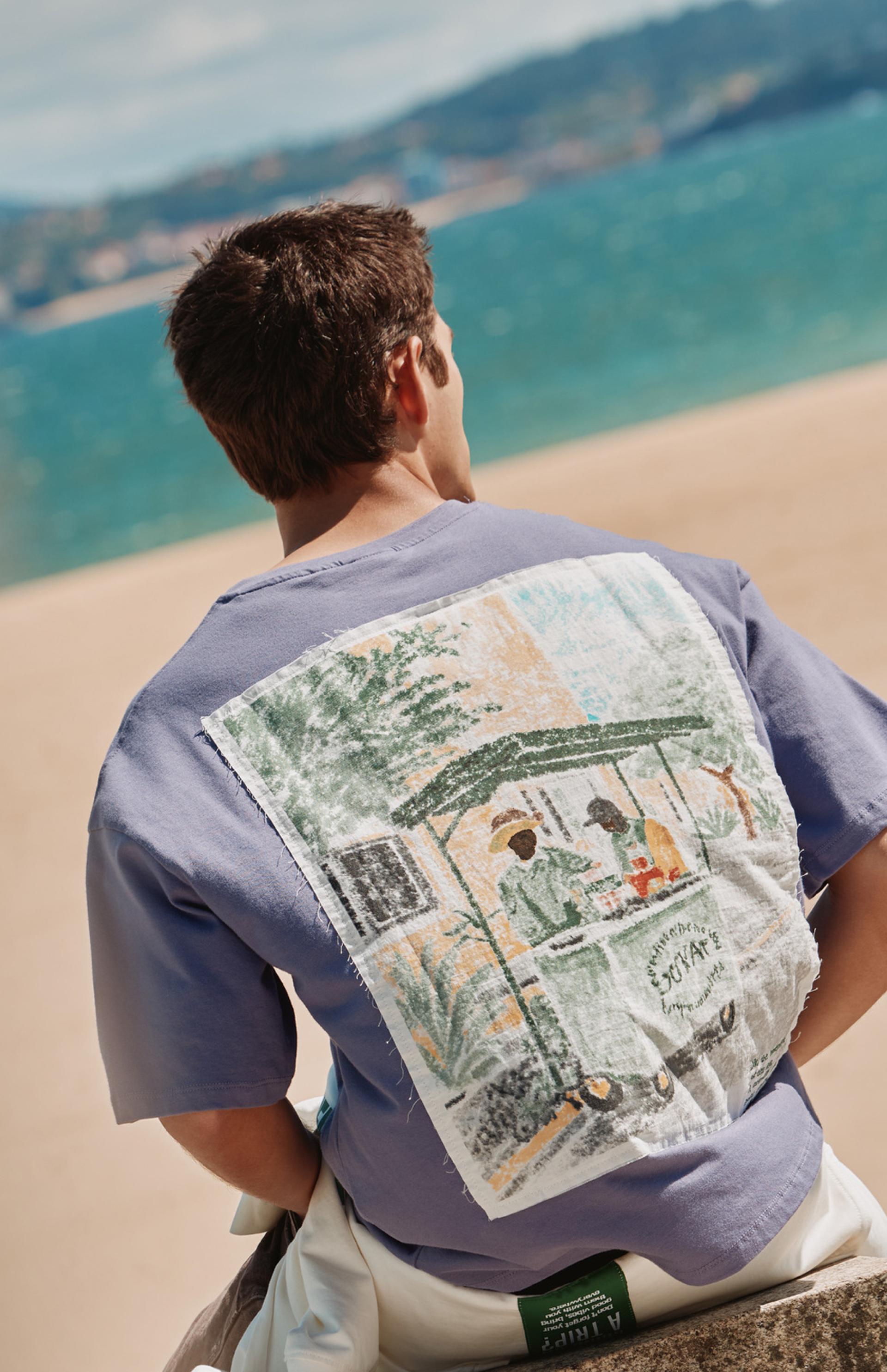 Relaxed fit graphic T-shirt — Mulberry