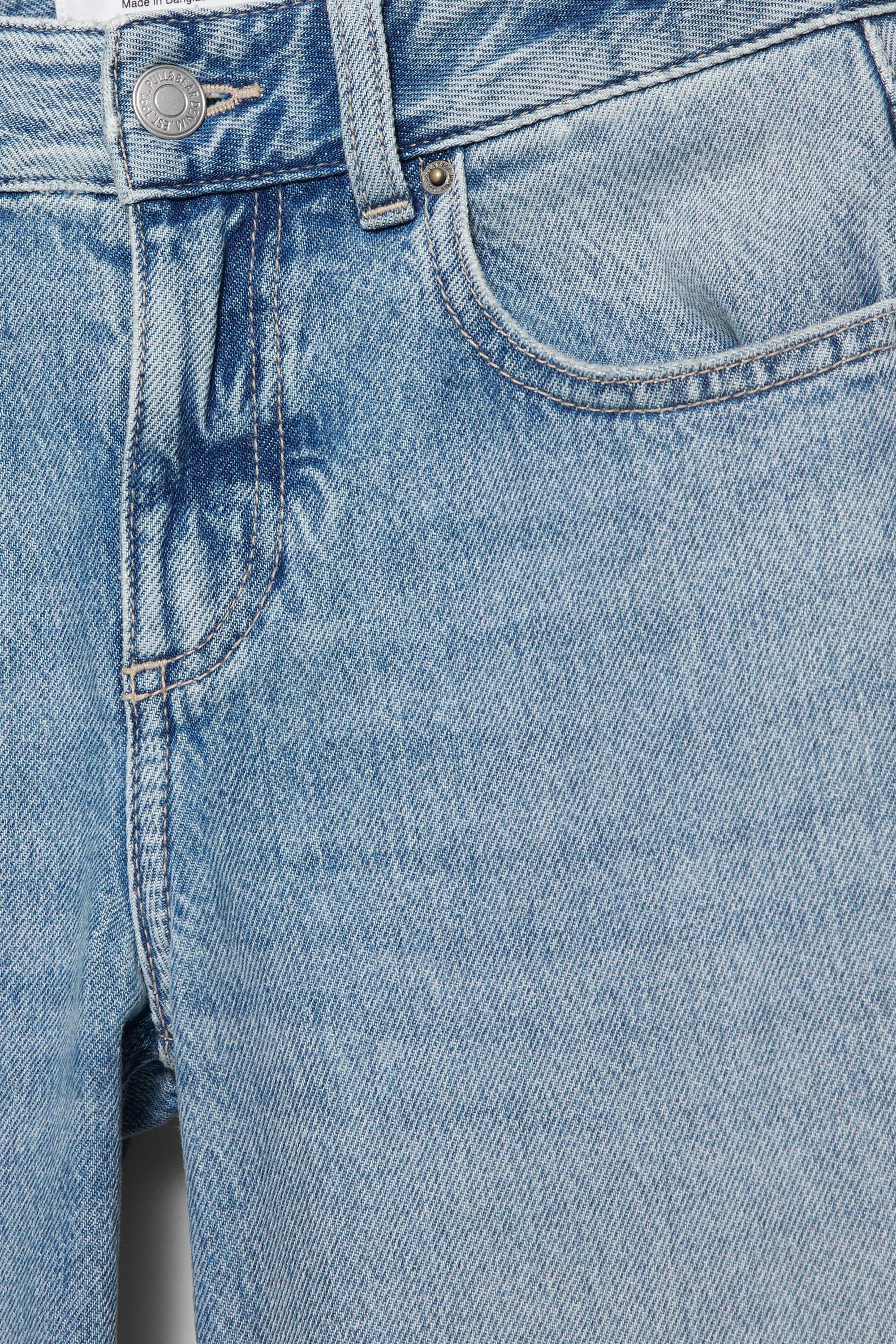 Low-rise culottes jeans — Pale blue