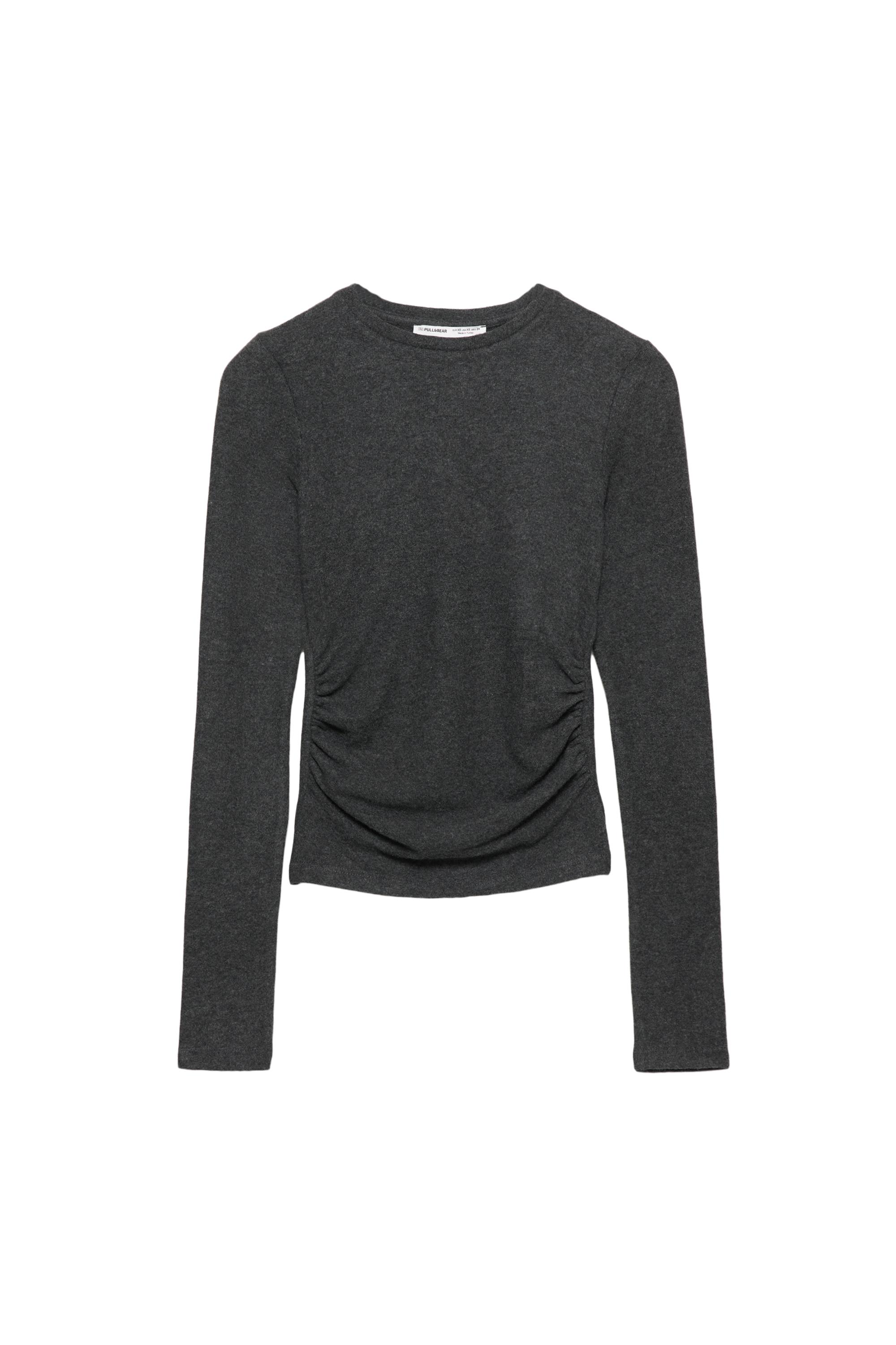 Büzgülü yumuşak dokulu tişört - Görsel 47