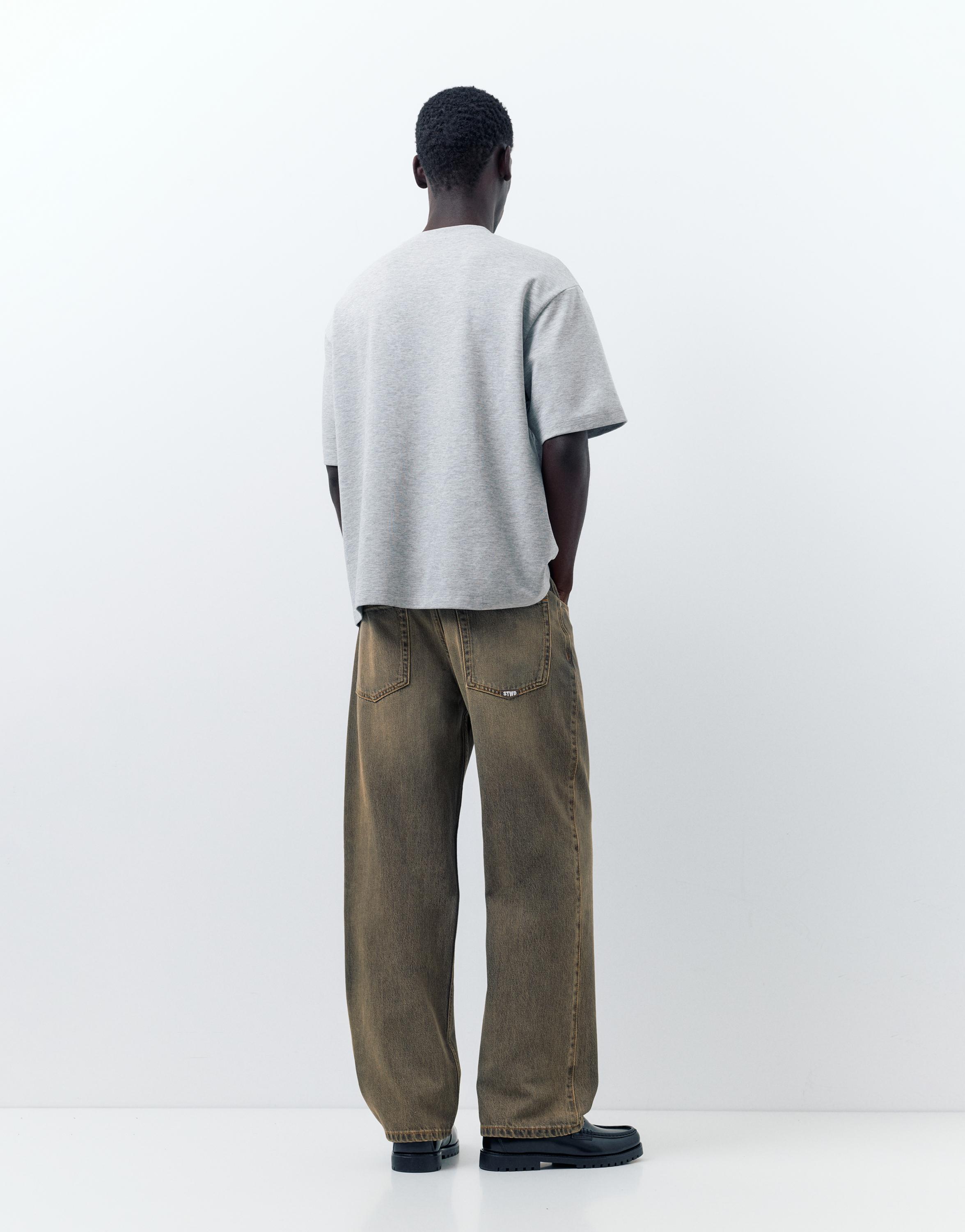 Regular straight-leg jeans — Tobacco brown