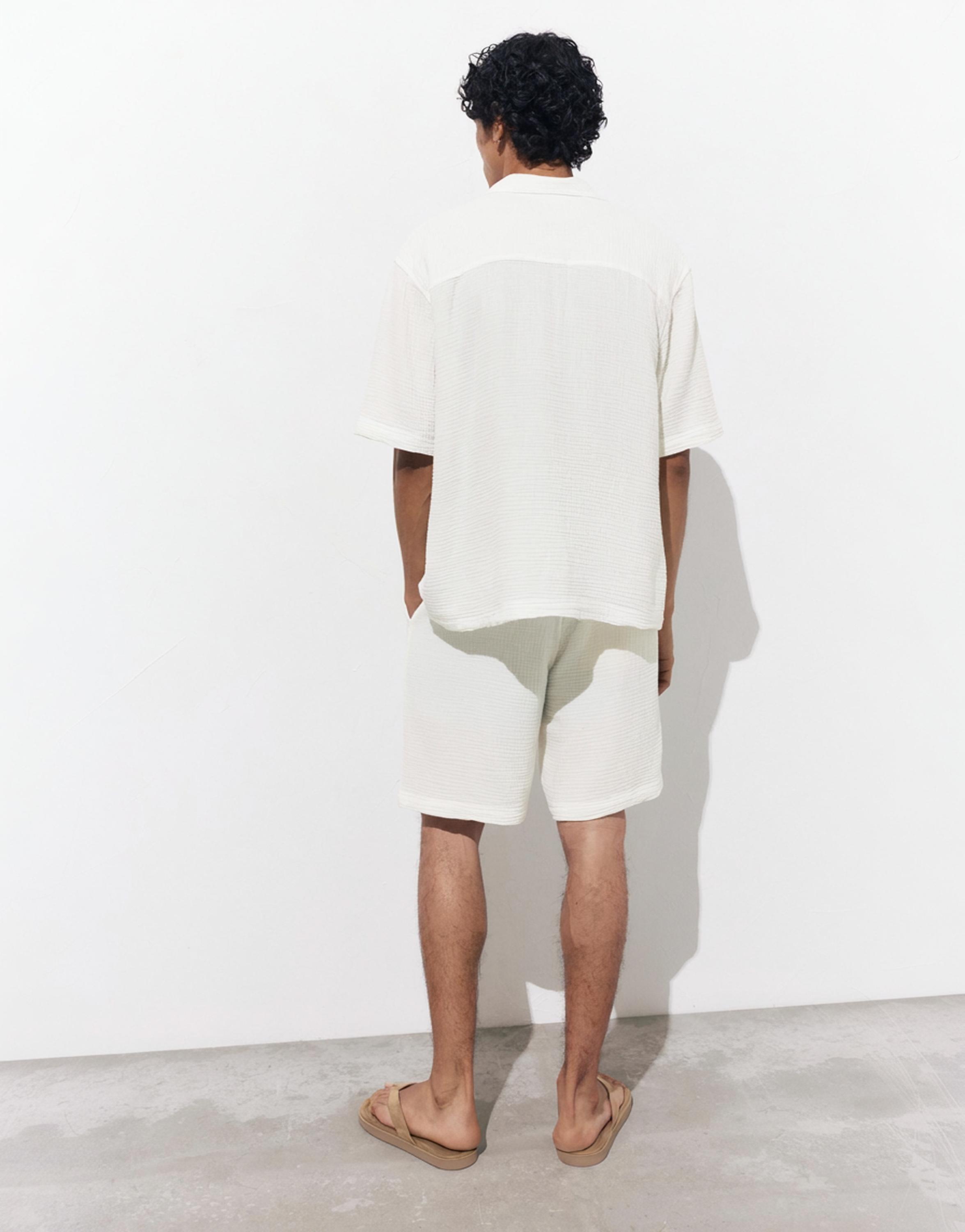 Bermuda sweat shorts — White