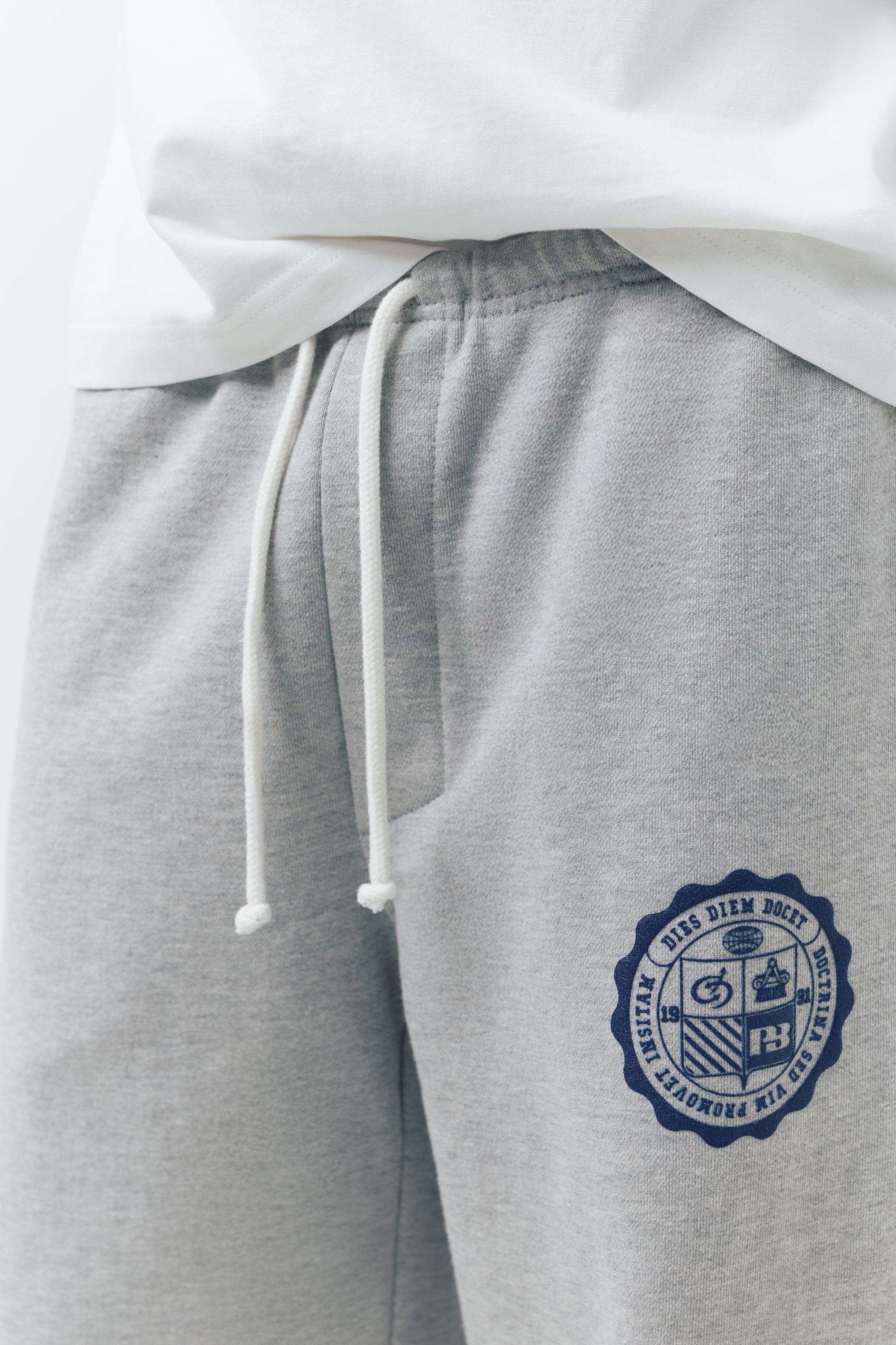 Varsity jogger trousers — Grey marl