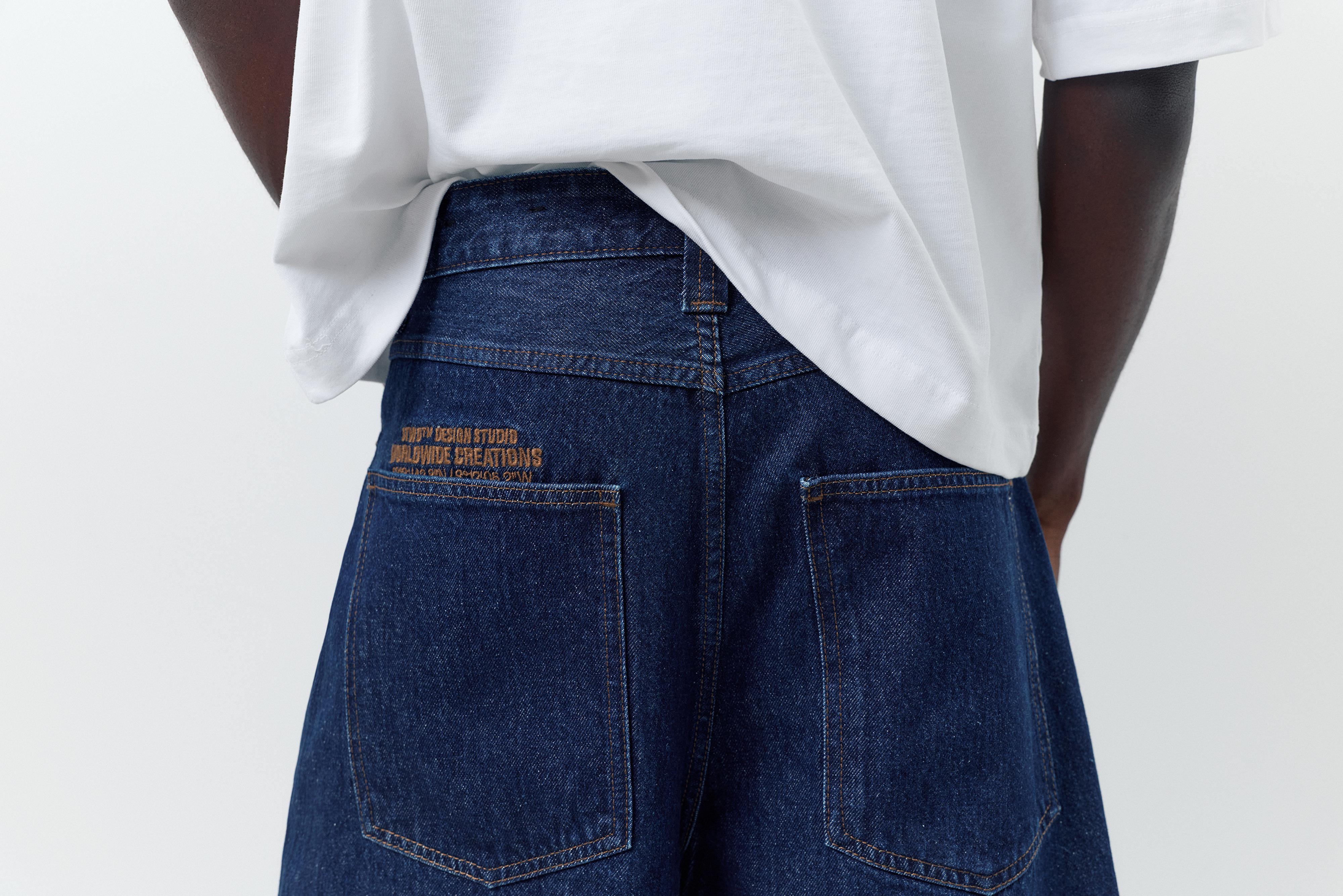 Skater denim Bermuda shorts — Navy
