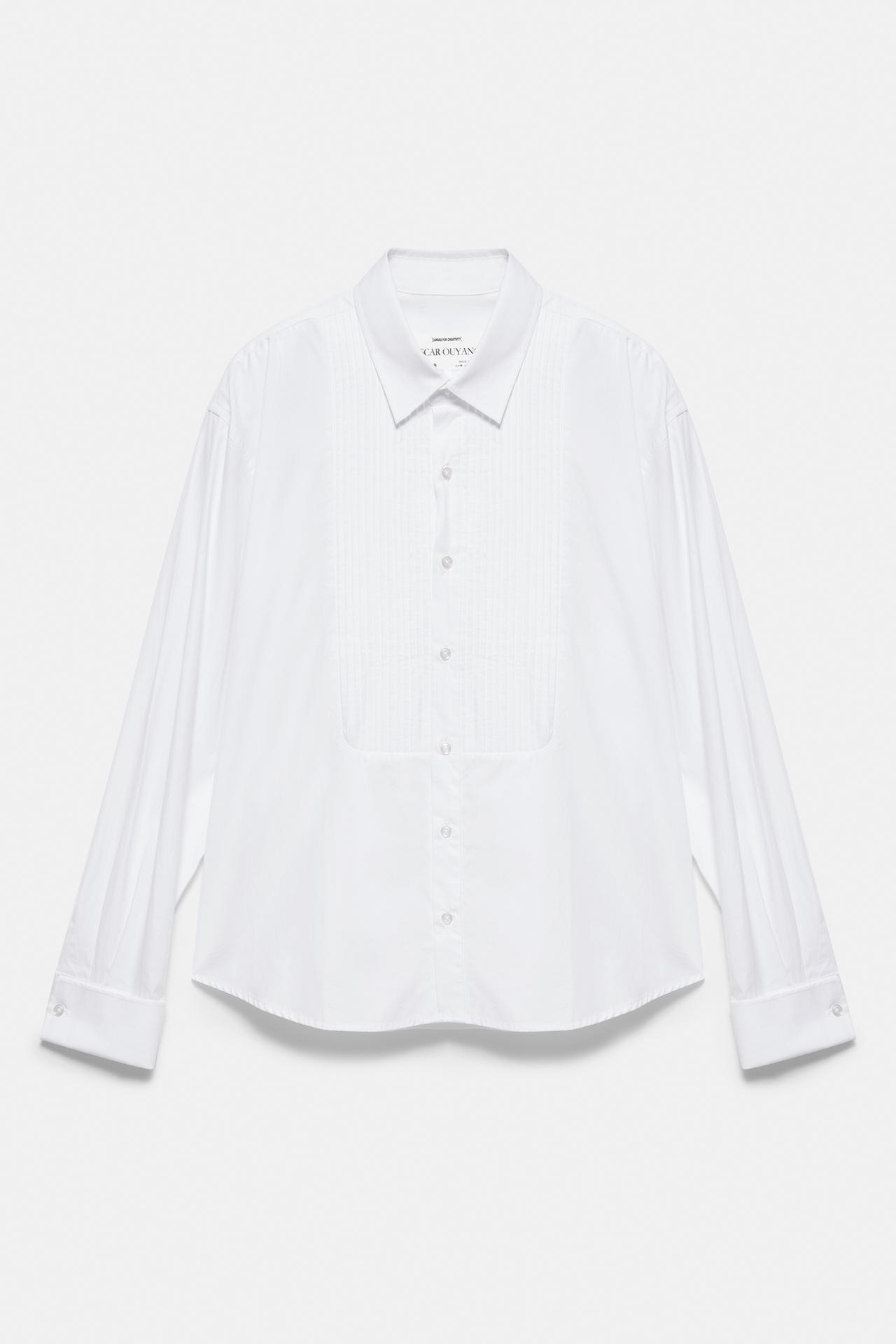 Oscar Ouyang pleated shirt — Off white