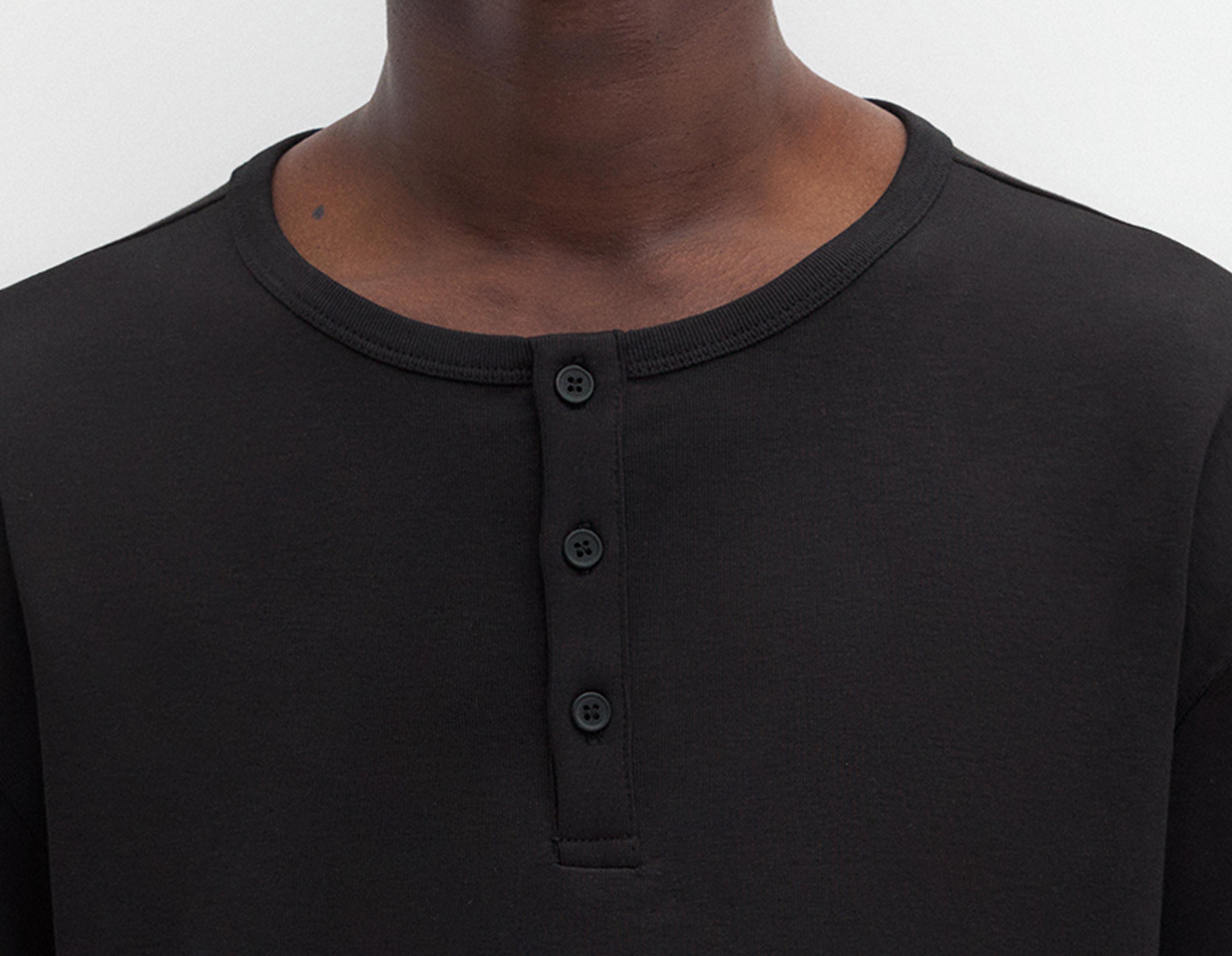 Basic Henley T-shirt — Black