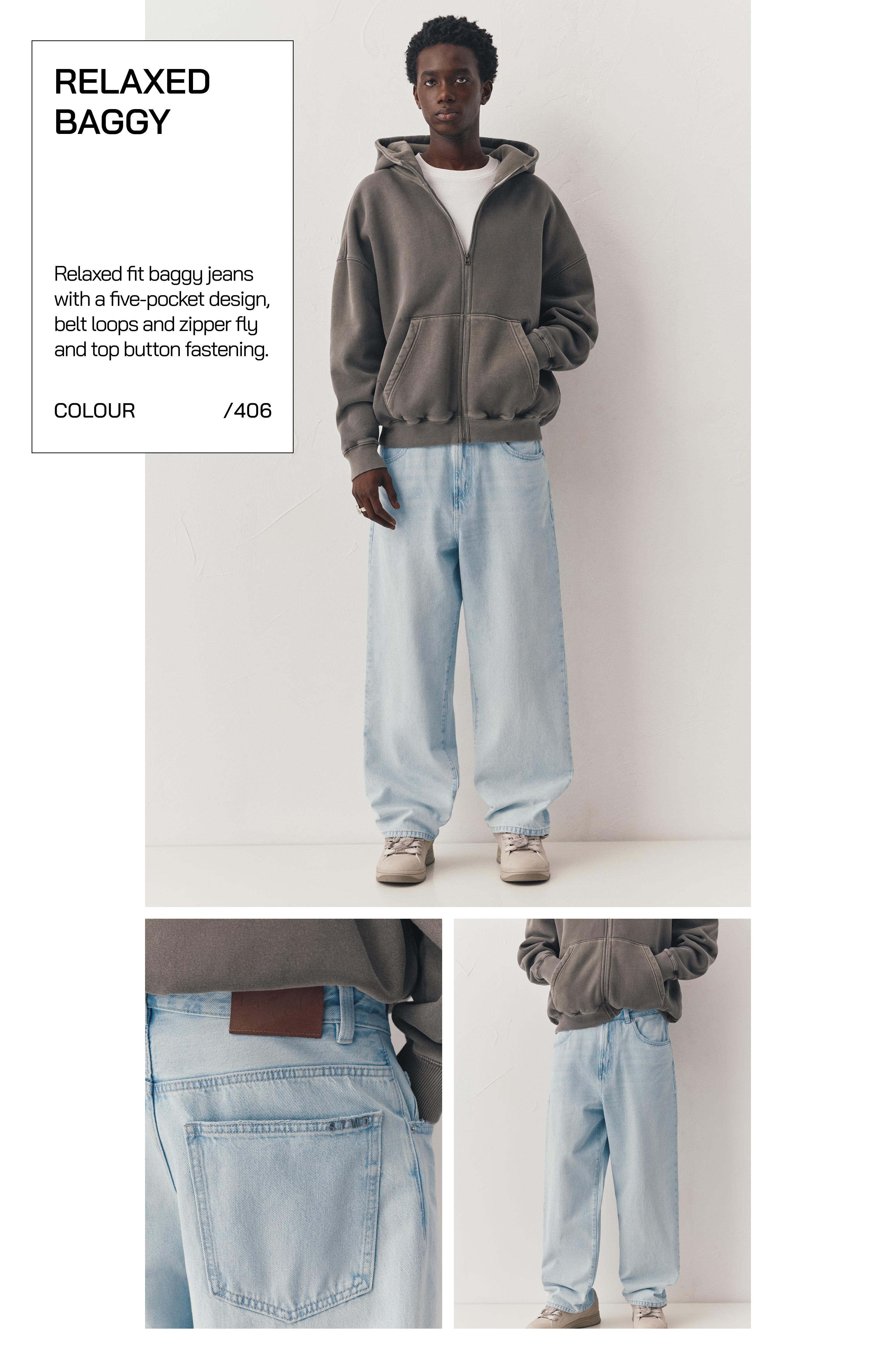 Relaxed fit baggy jeans — Pale blue