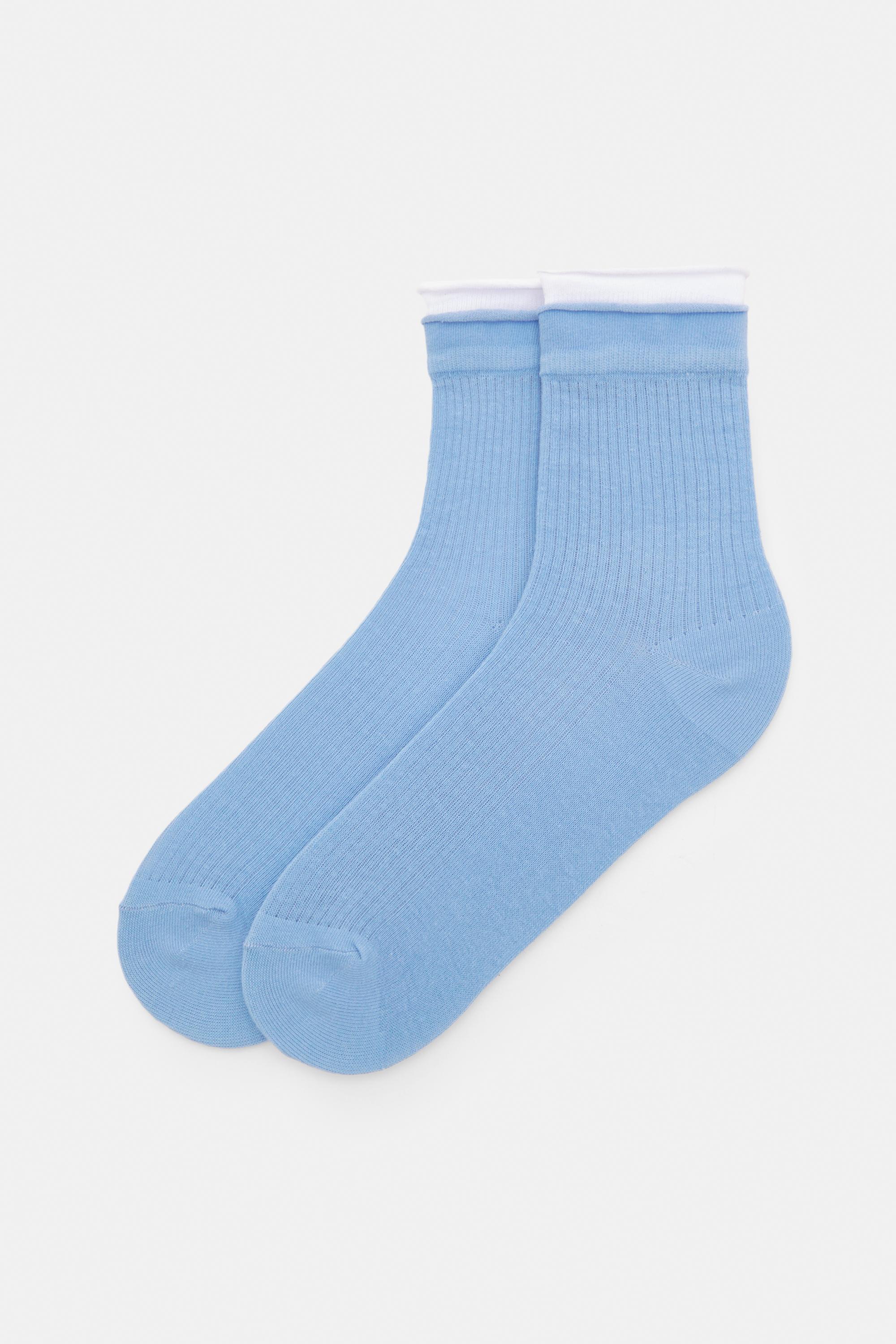 Lange Socken Mit Doppelbündchen