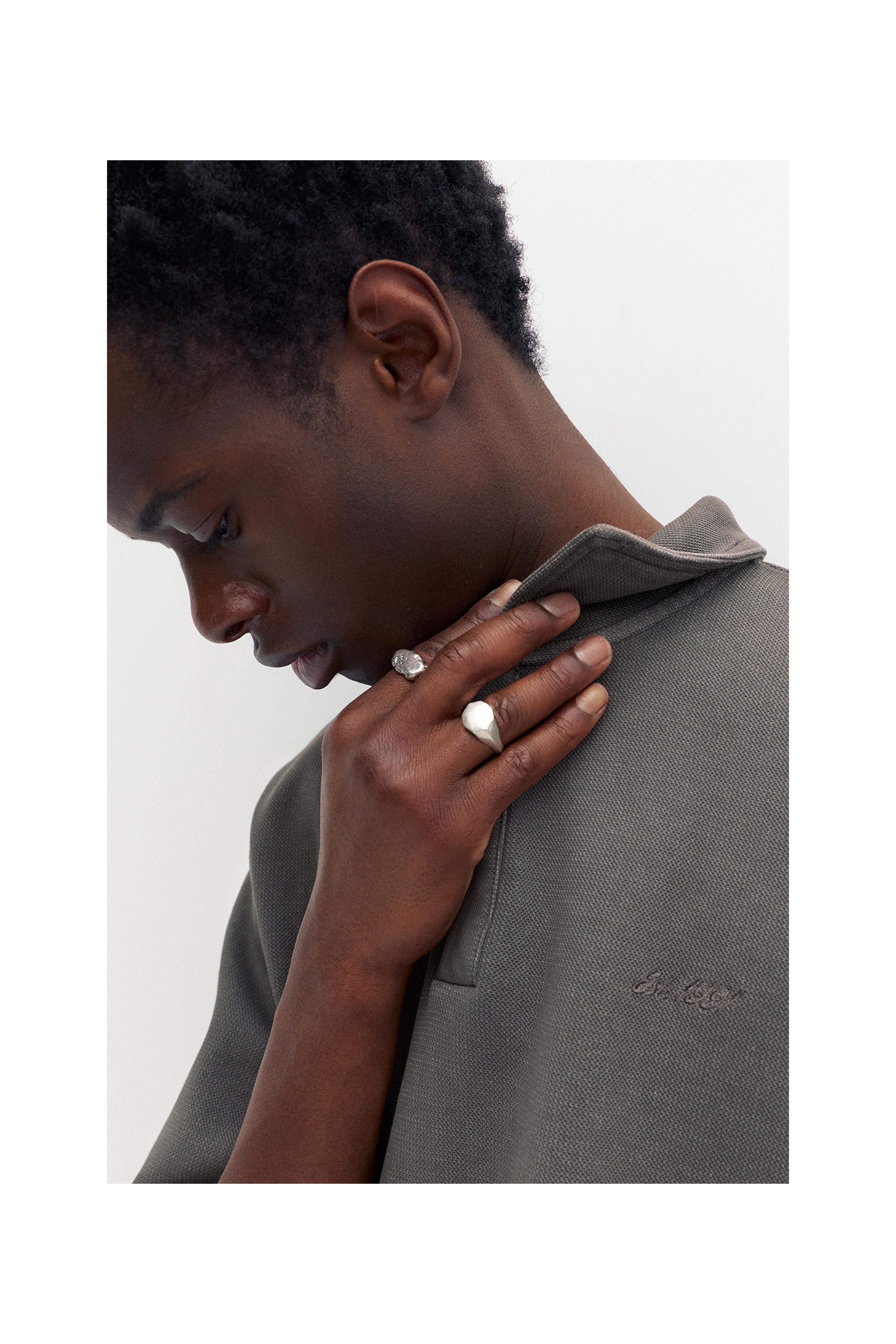 Short sleeve piqué polo shirt — Anthracite grey