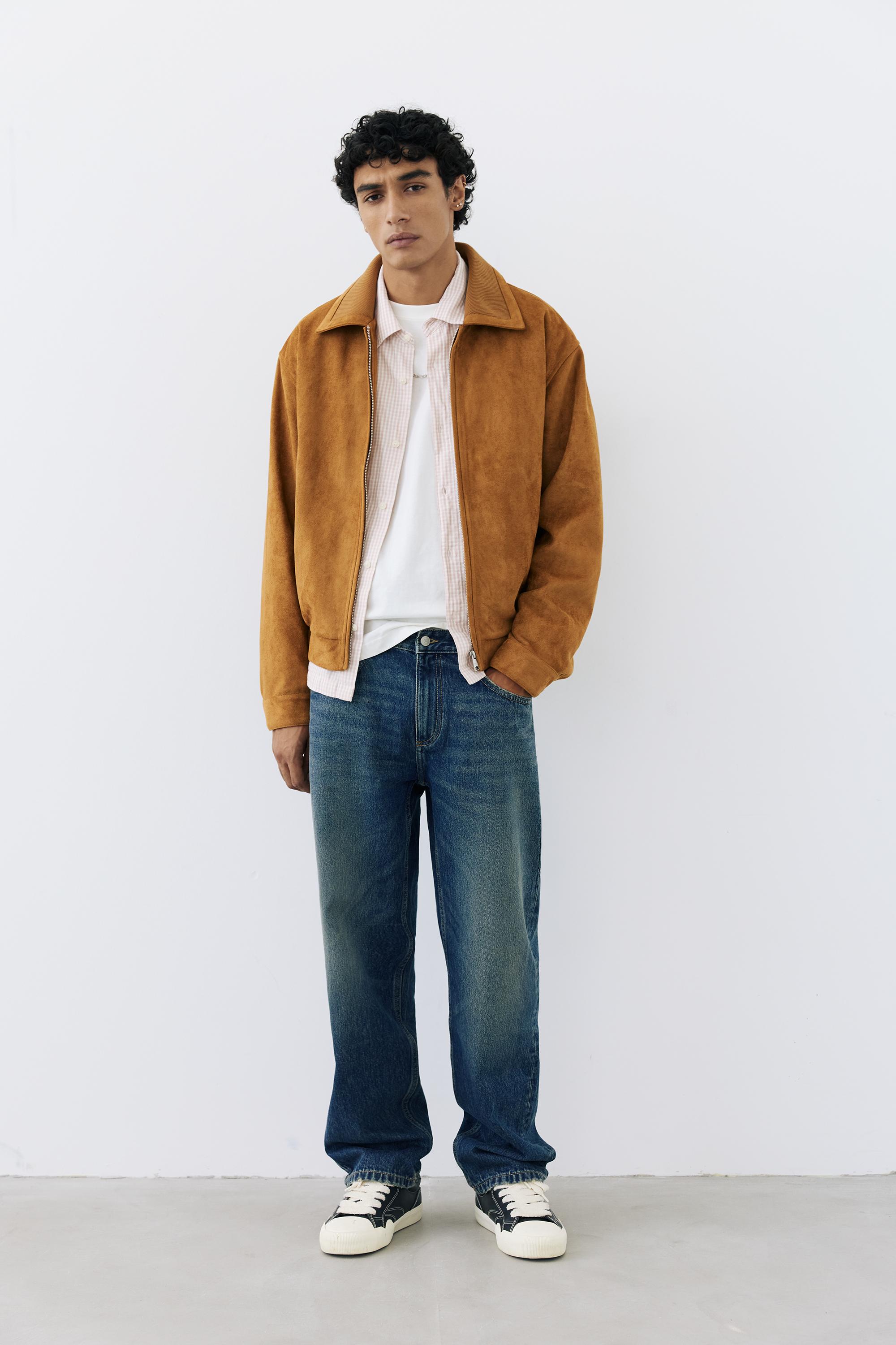 Faux suede jacket — Caramel