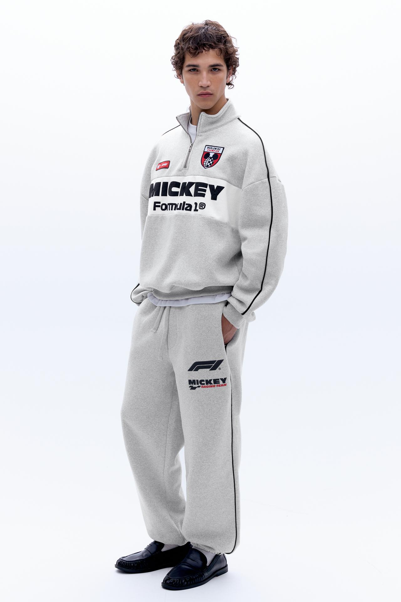 Disney x F1 quarter-zip sweatshirt — Pale marl