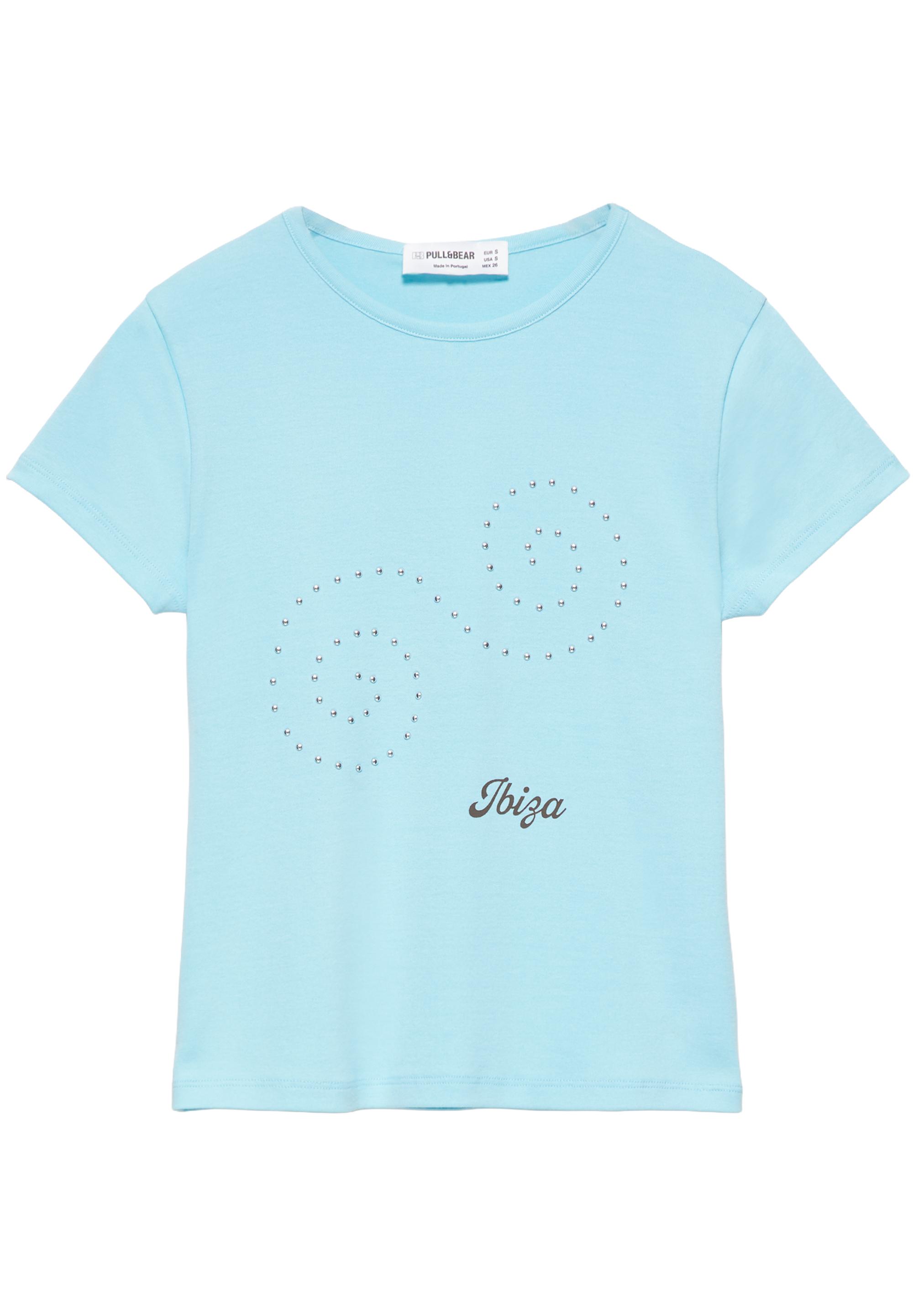 Ibiza stud slim fit T-shirt — Turquoise
